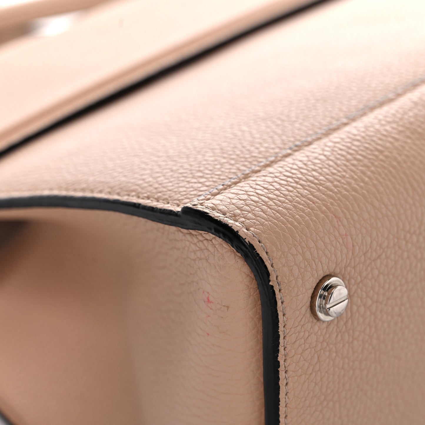 Grained Calfskin Small Horizon Satchel Powder