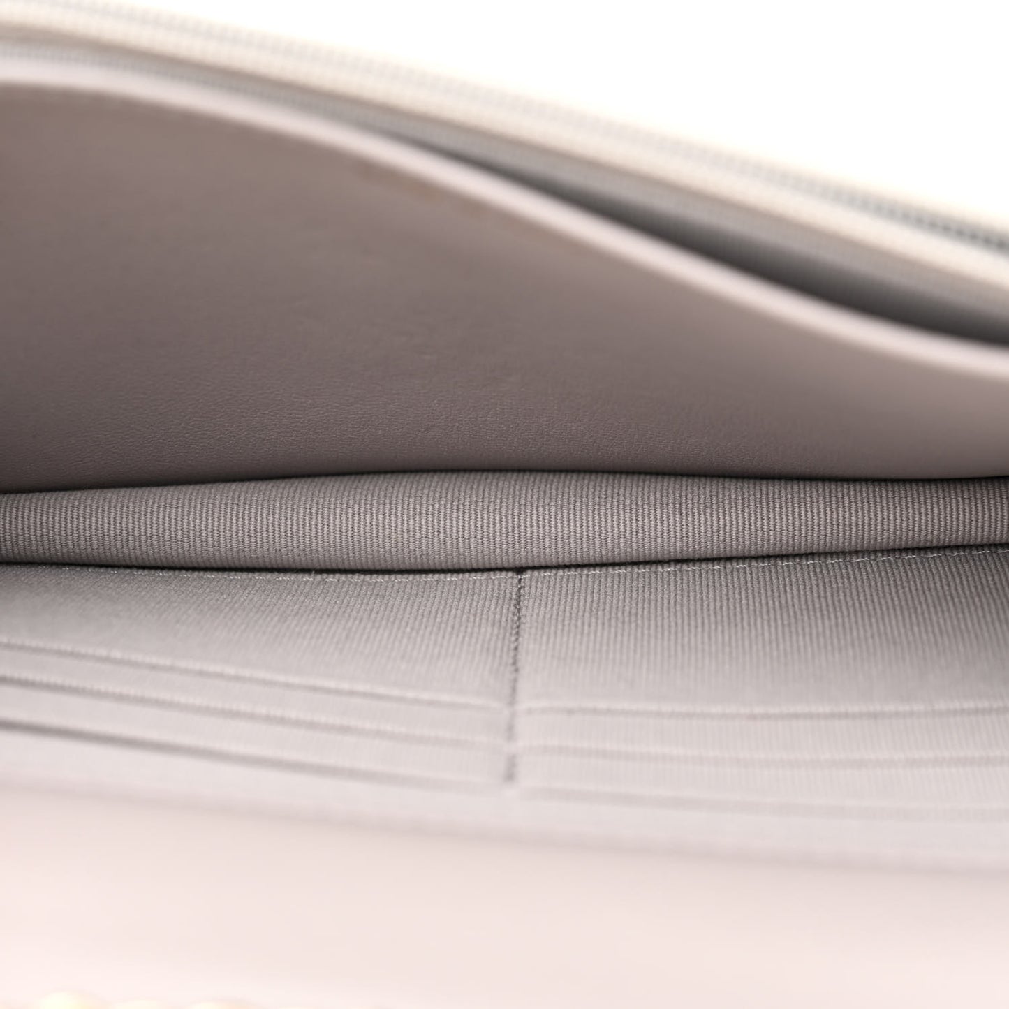 Lambskin Quilted Trendy CC Wallet On Chain WOC Grey