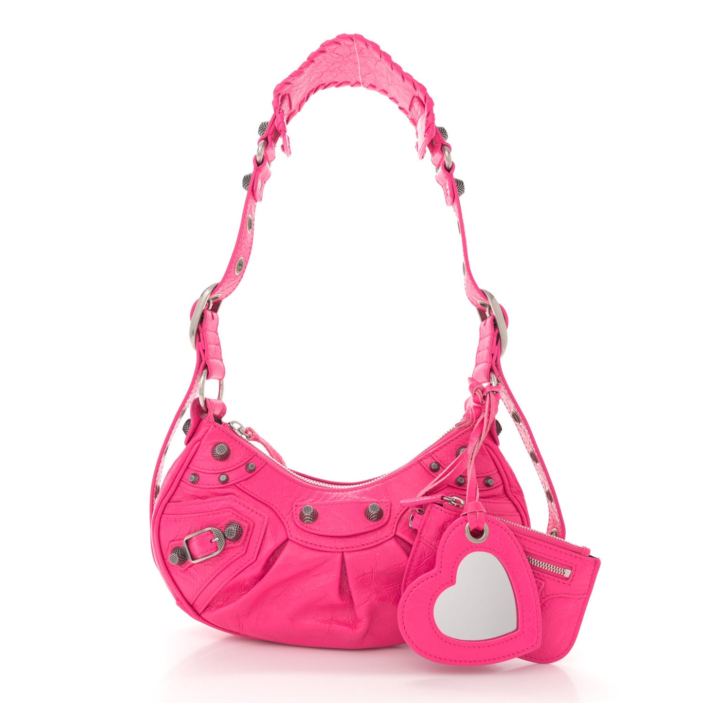 Agneau Arena Le Cagole Shoulder Bag XS Hot Pink