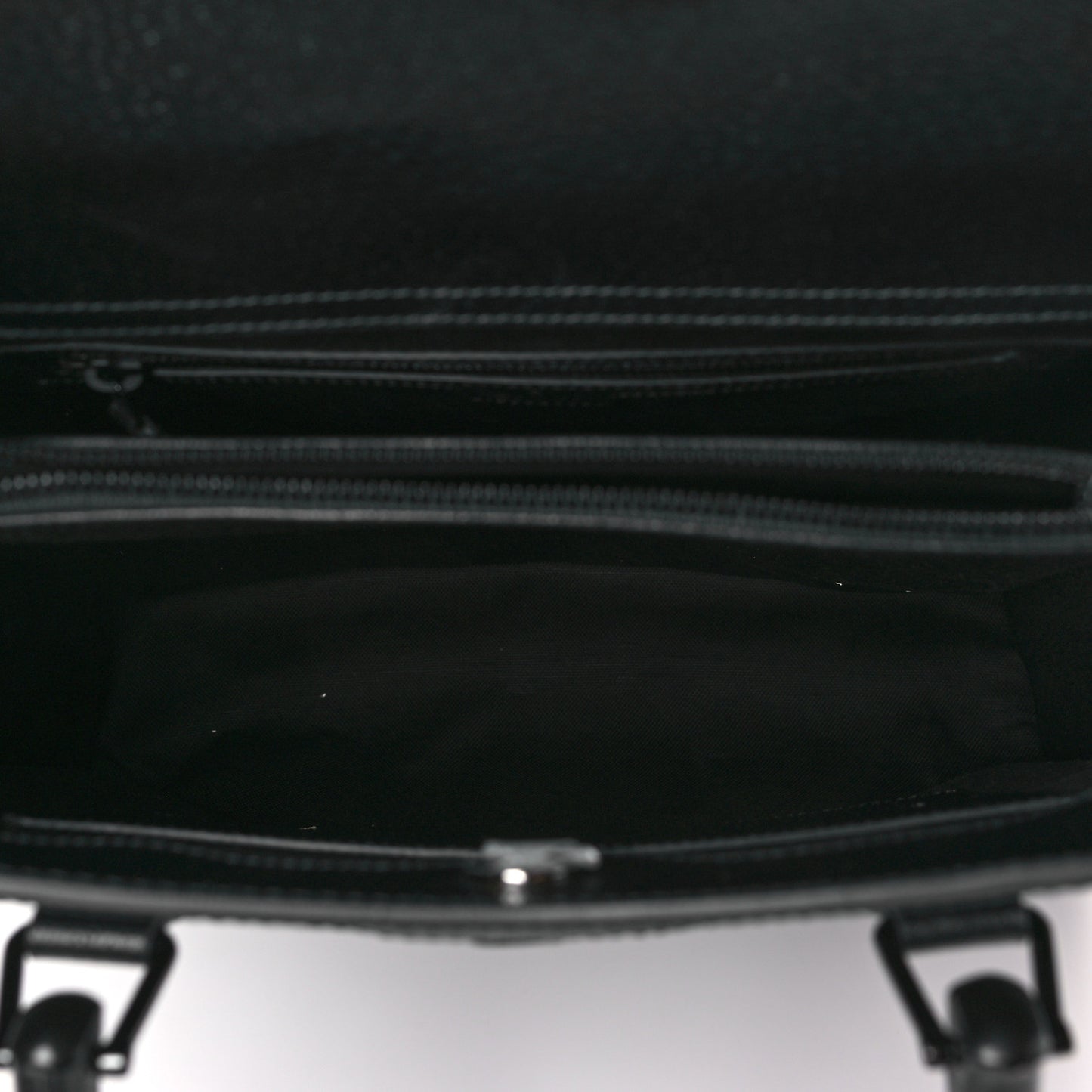 Textured Dollar Calfskin Web Monochrome Large Diana Tote Bag Black
