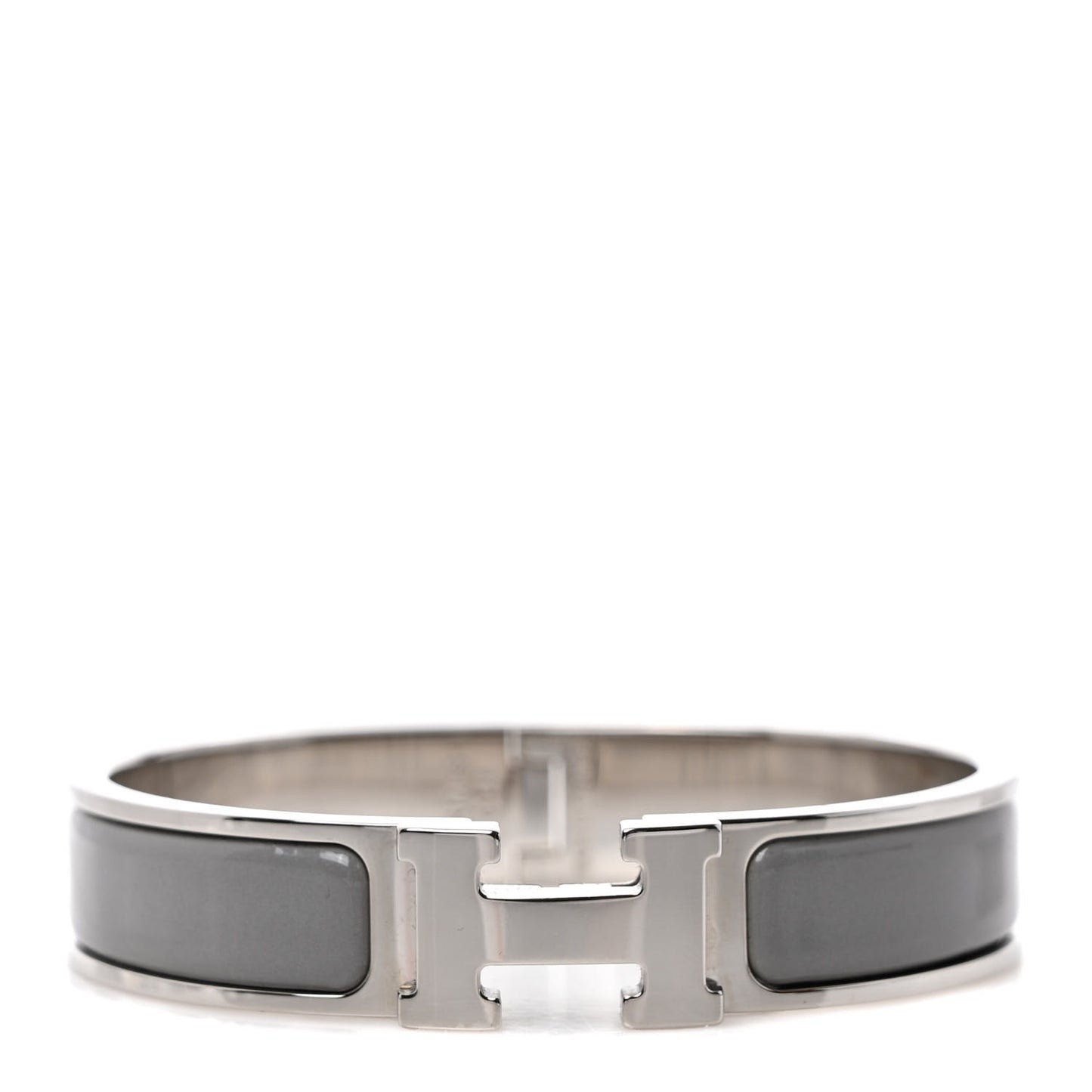 Enamel Narrow Clic Clac H Bracelet PM Gris Macadam