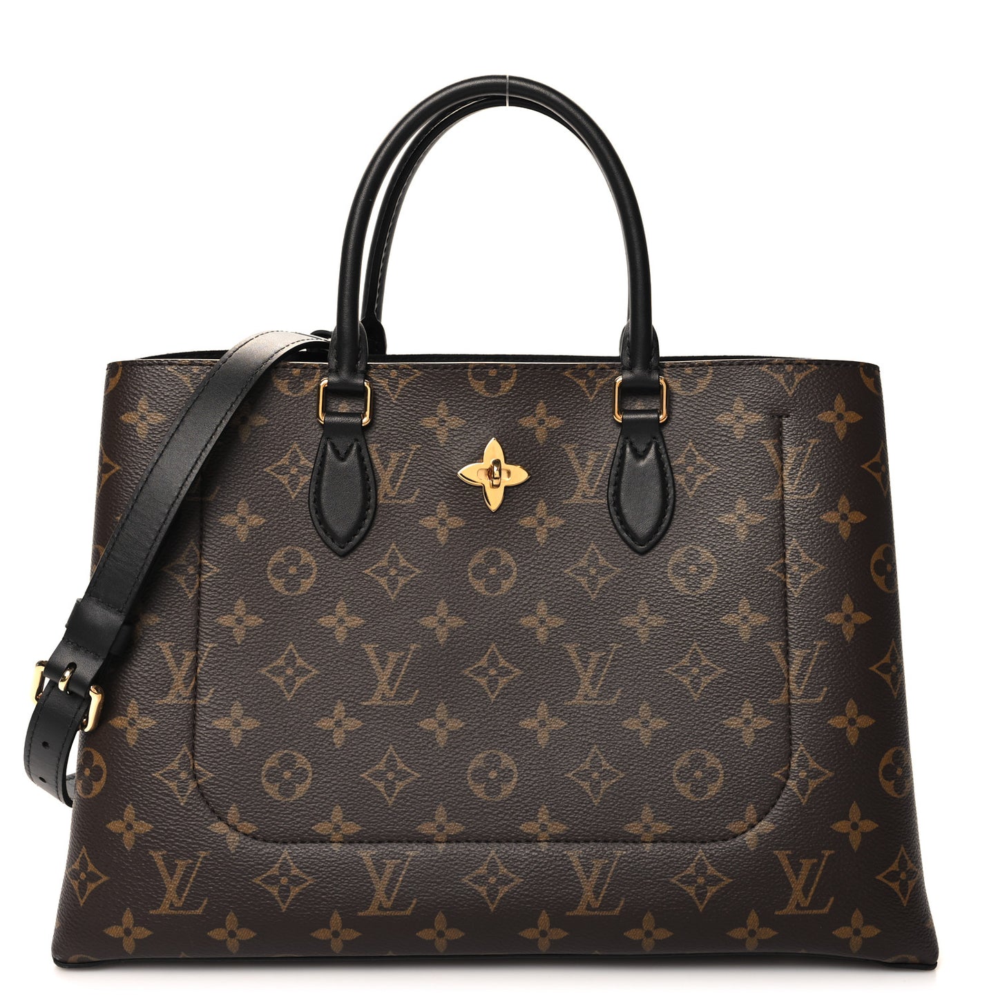 Monogram Flower Tote Black