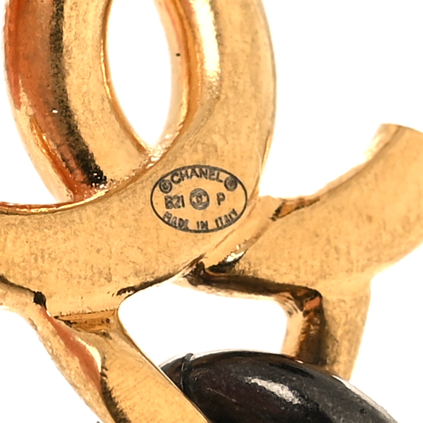 CC Chain Tassel Drop Earrings Gold Black