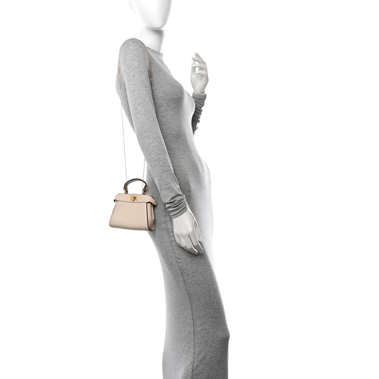 Camellia Nappa Nano Peekaboo Satchel White