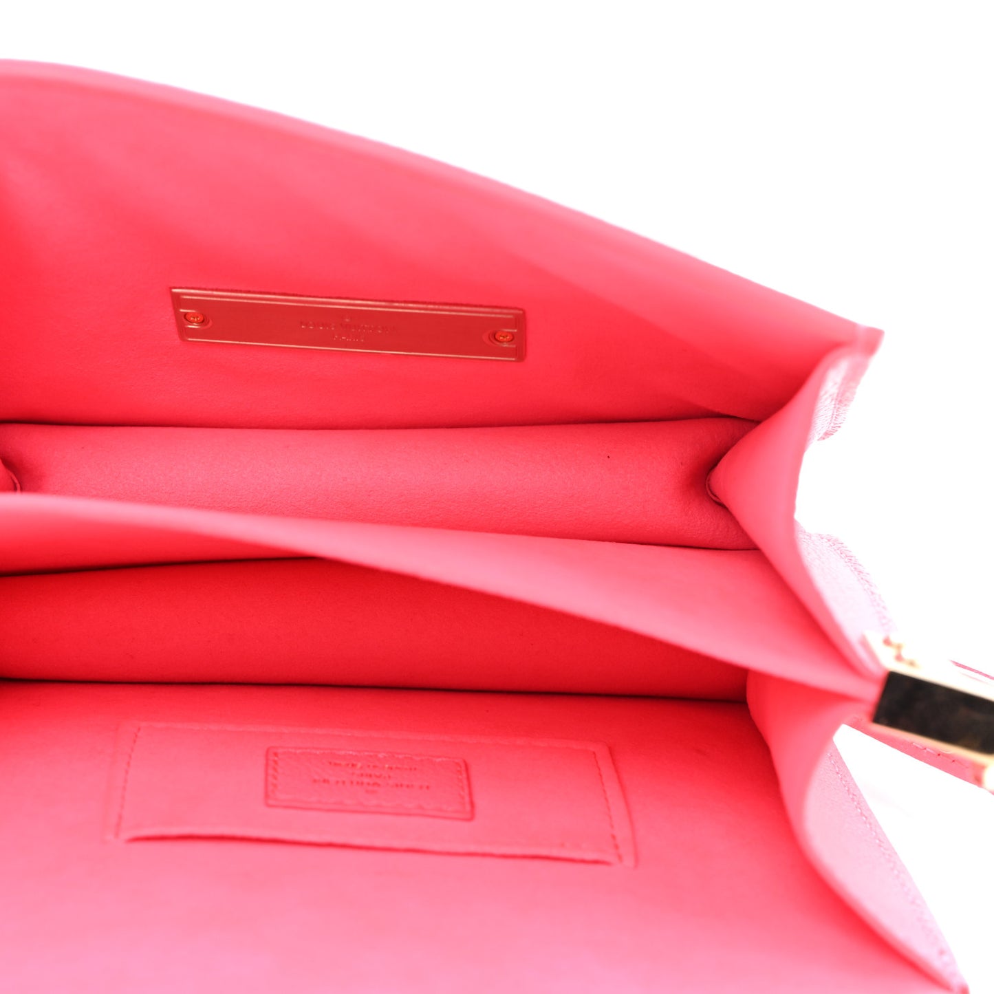 Grained Calfskin Tufted Monogram Mini Dauphine Fluo Pink