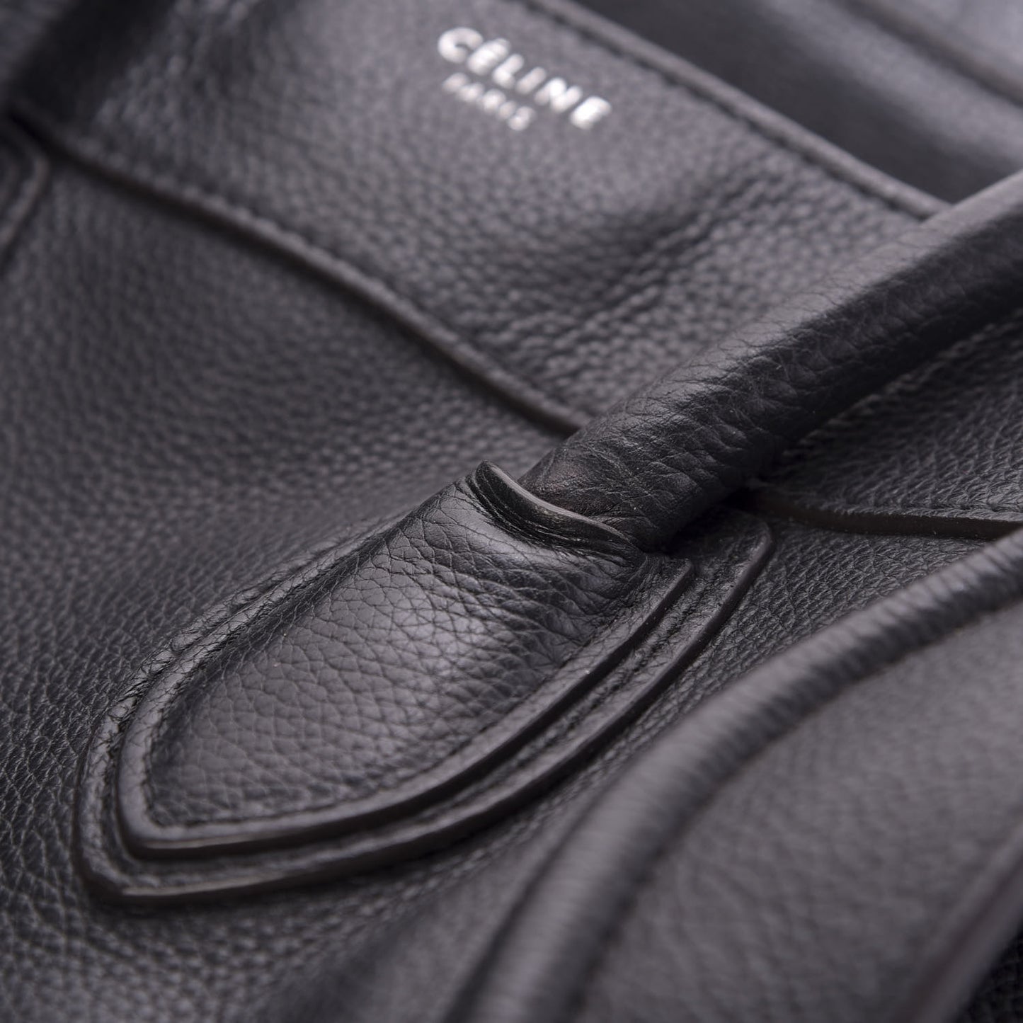 Drummed Calfskin Mini Luggage Black