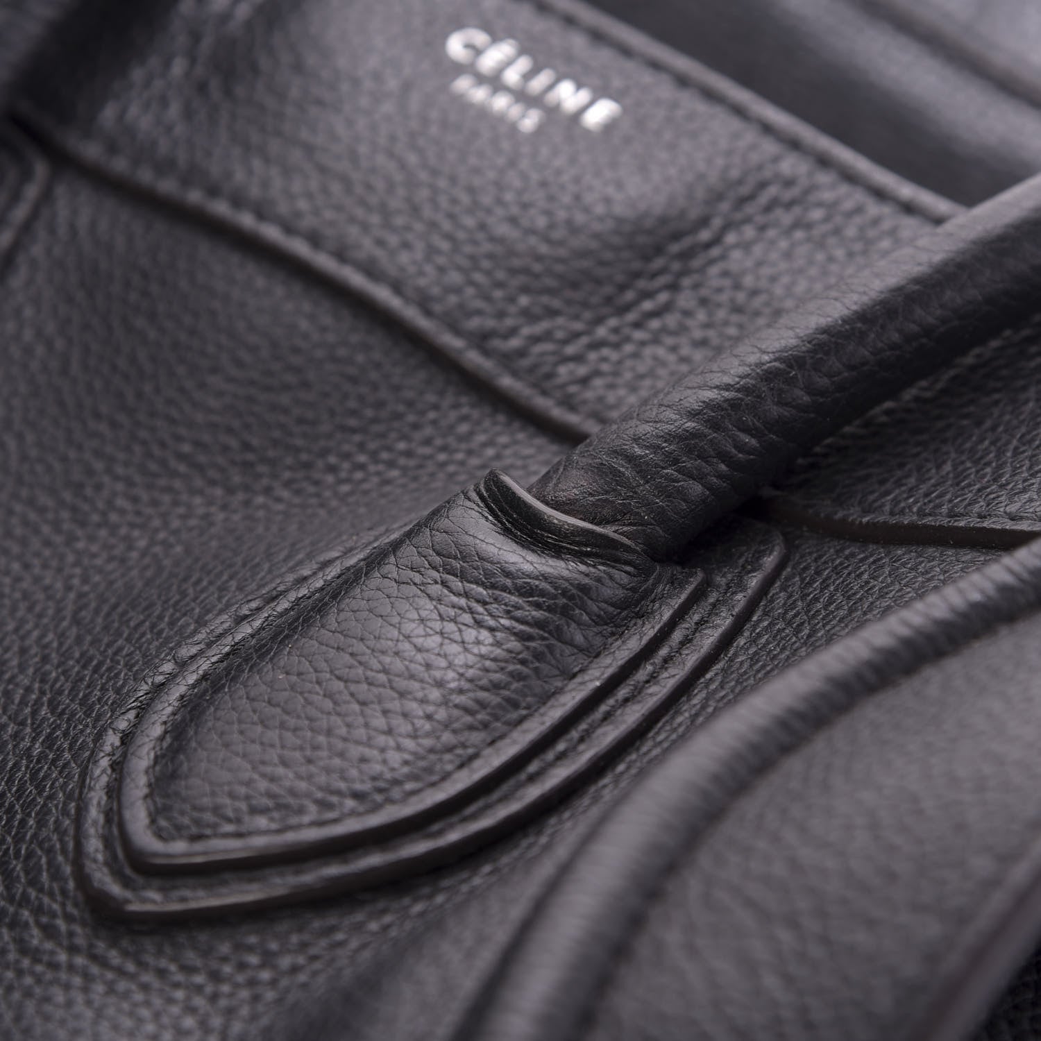 Celine Drummed Calfskin Mini Luggage Black 9 of 13