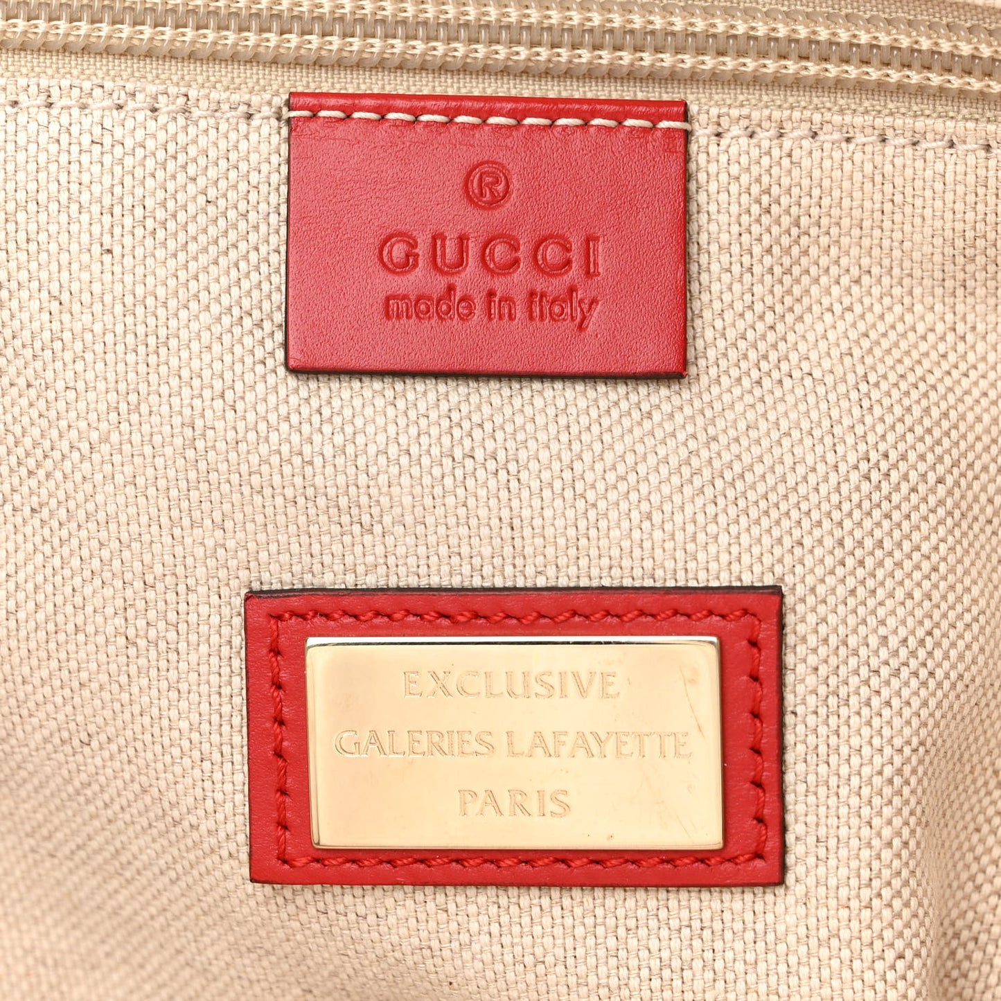 GG Supreme Monogram Medium Zippered Tote Red