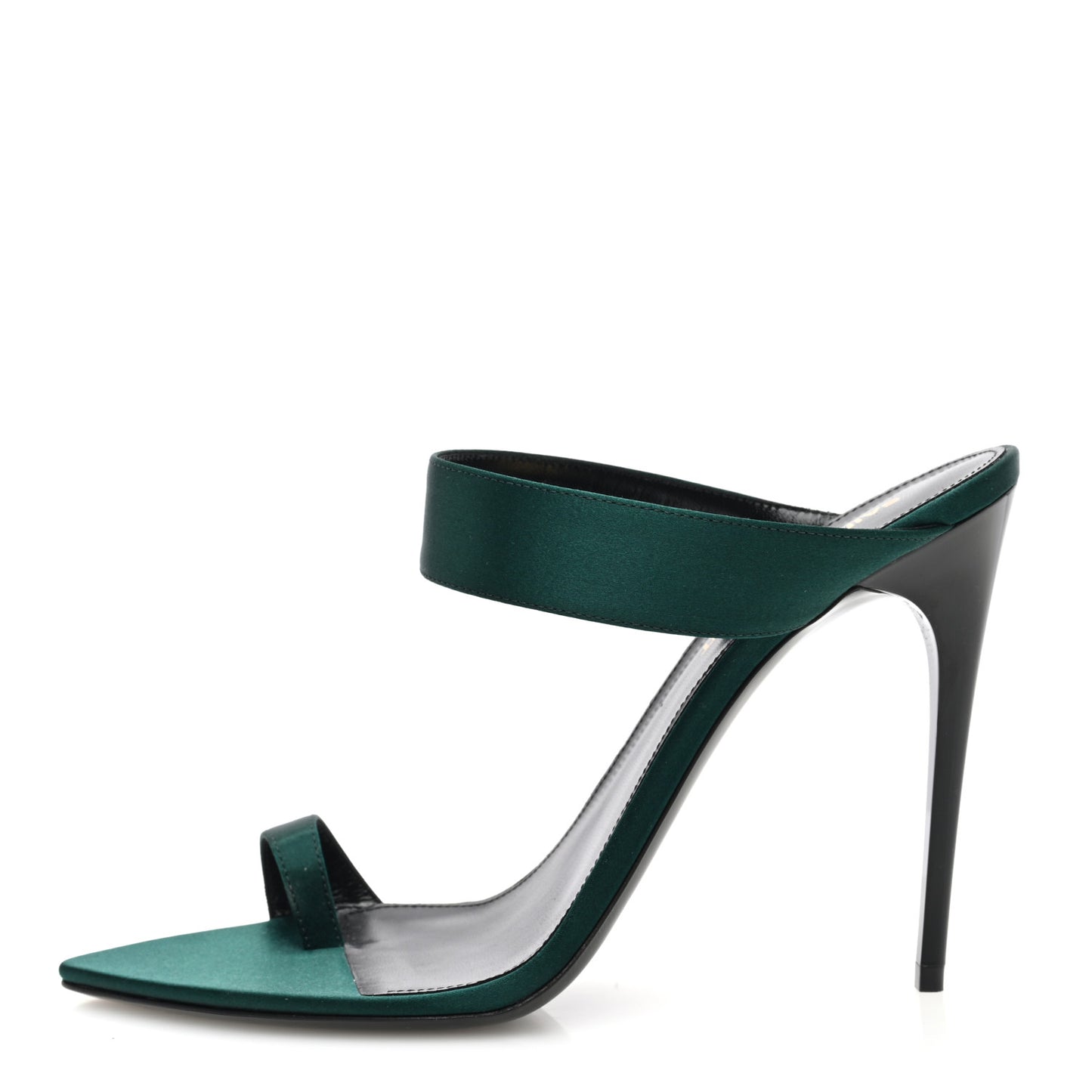 Crepe Satin Martha Mule 110 Sandals 38.5 Dorian Green