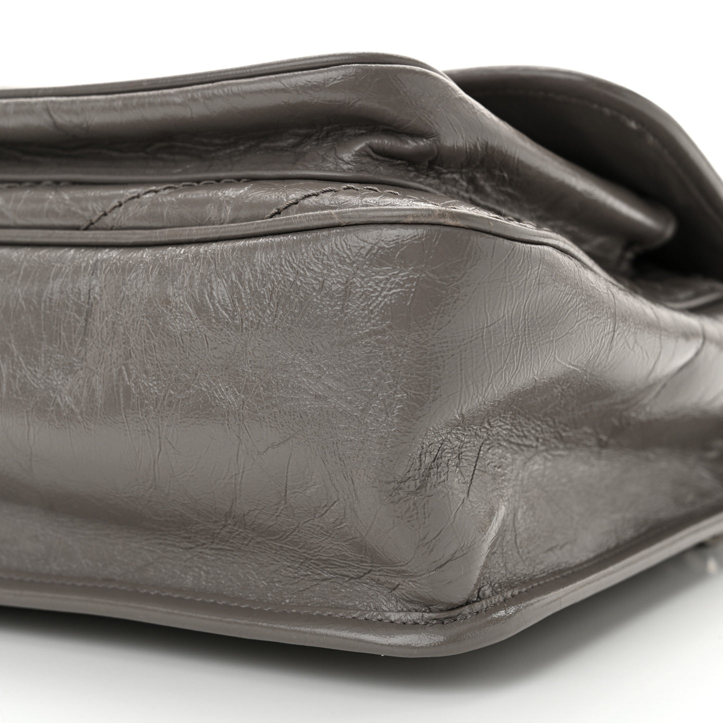 Crinkled Calfskin Matelasse Monogram Medium Niki Chain Satchel Fog