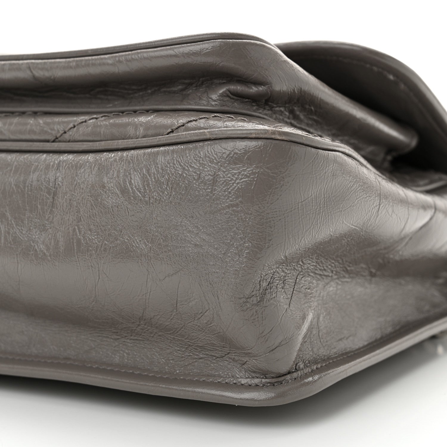 Saint Laurent Crinkled Calfskin Matelasse Monogram Medium Niki Chain Satchel Fog 10 of 12
