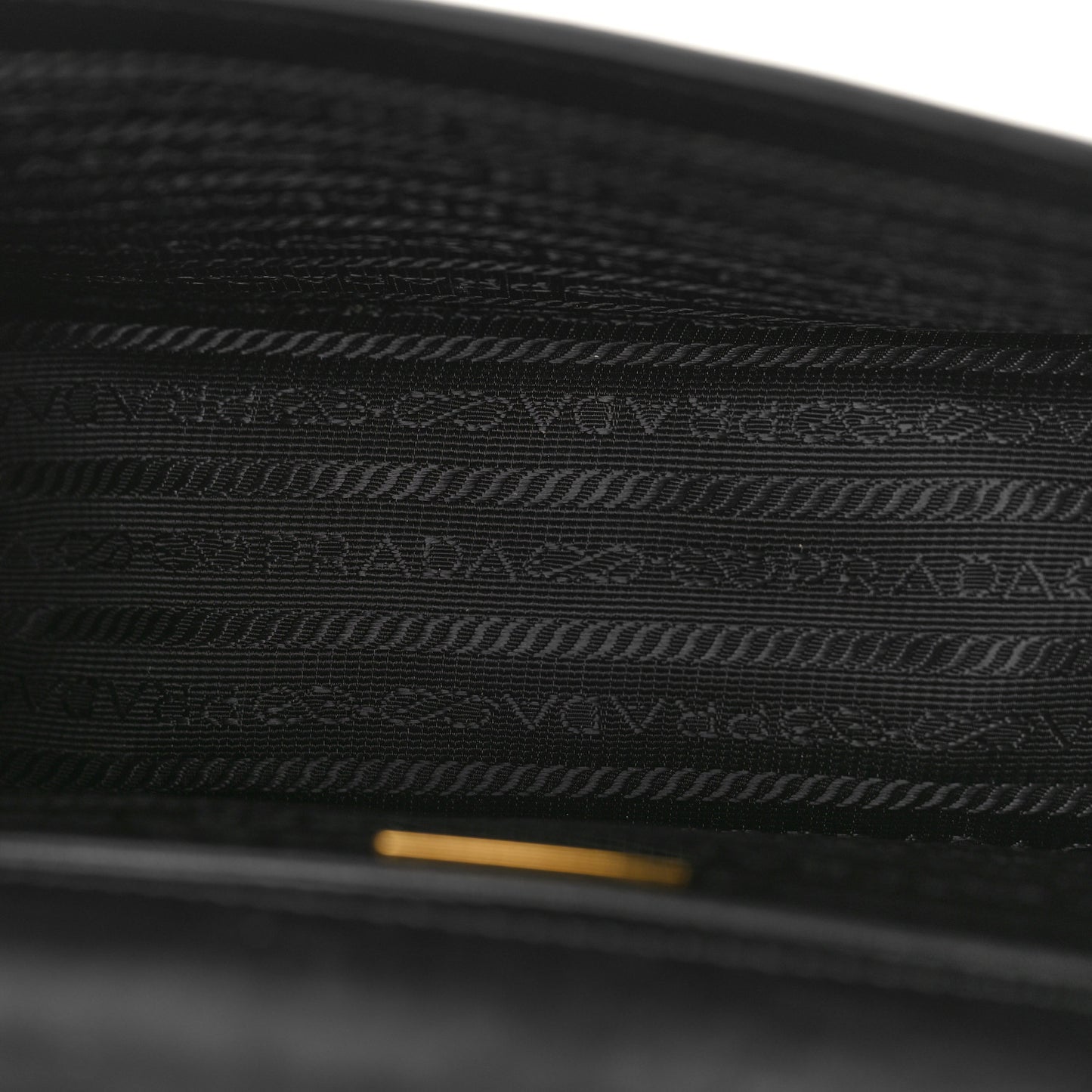 Saffiano Soft Calfskin Metal Triangle Logo Envelope Chain Shoulder Bag Black
