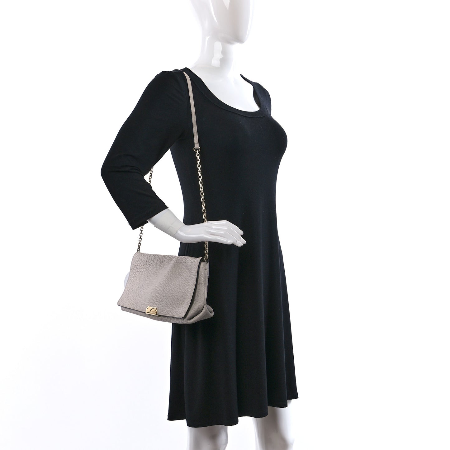 Signature Grain Medium Mildenhall Crossbody Bag Pale Grey