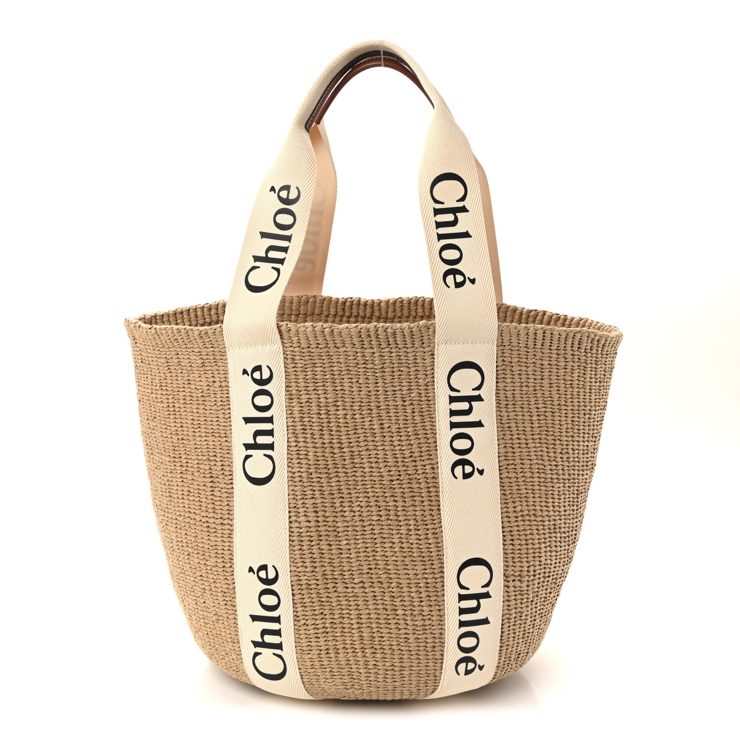 Chloe X MIFUKO Raffia Large Woody Basket Bag White 1816103