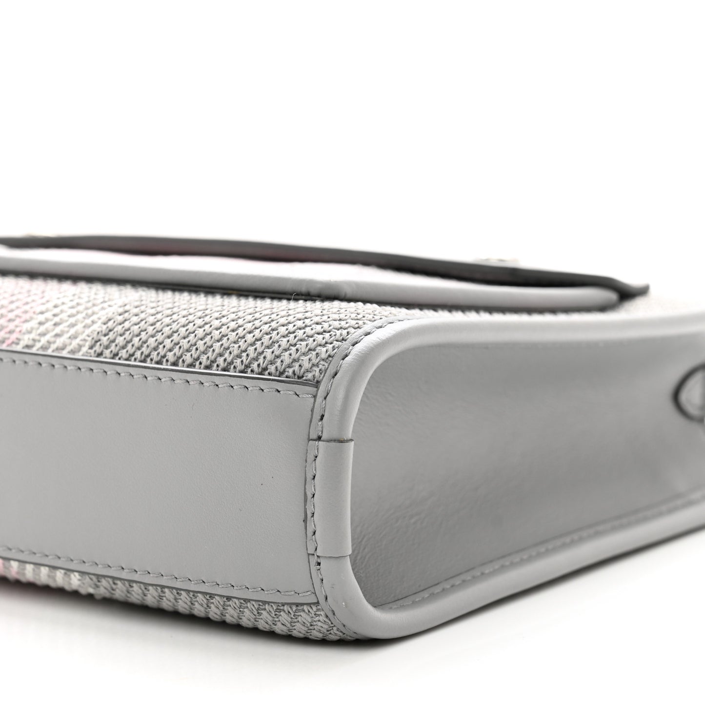 Calfskin Check Mini Pocket Bag Grey