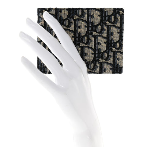 Oblique Bill Clip Wallet Beige Black