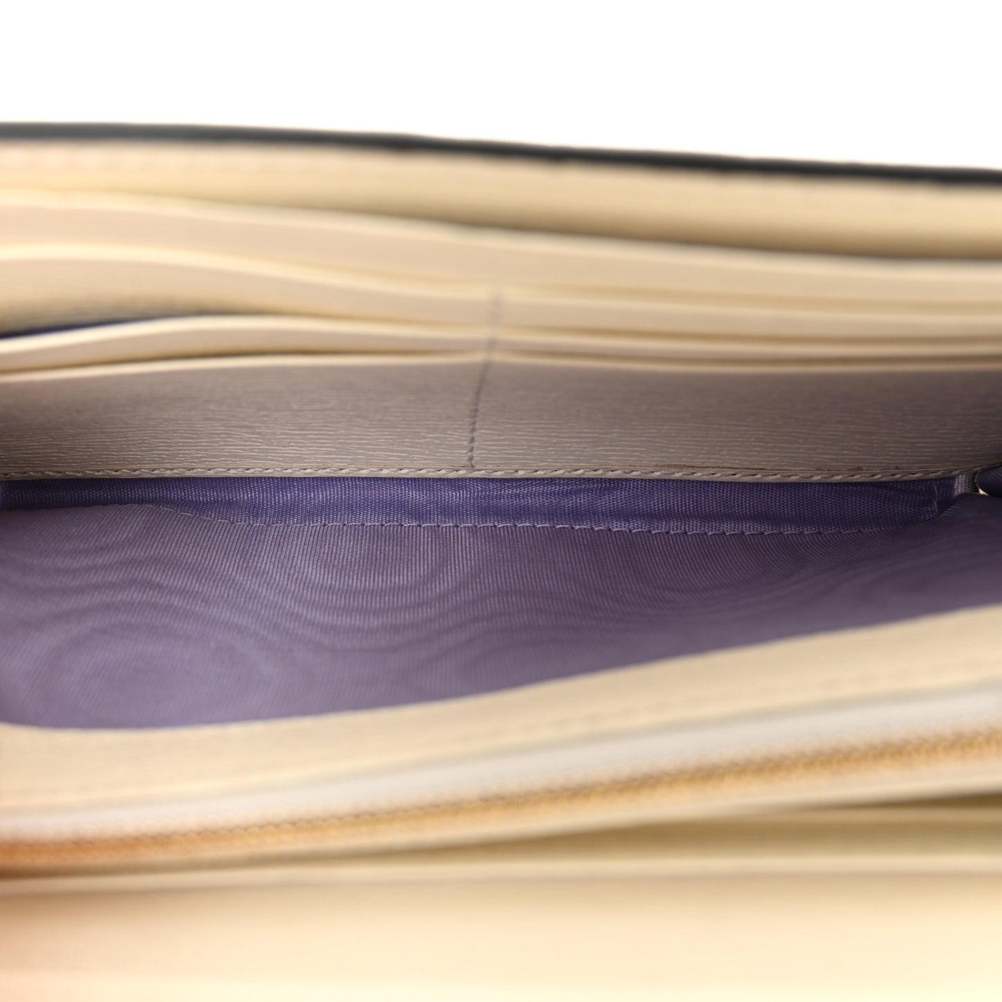 X KEN SCOTT New Shangai Calfskin Jardin D'Avril Floral Print Jackie 1961 Chain Wallet Ivory Pink