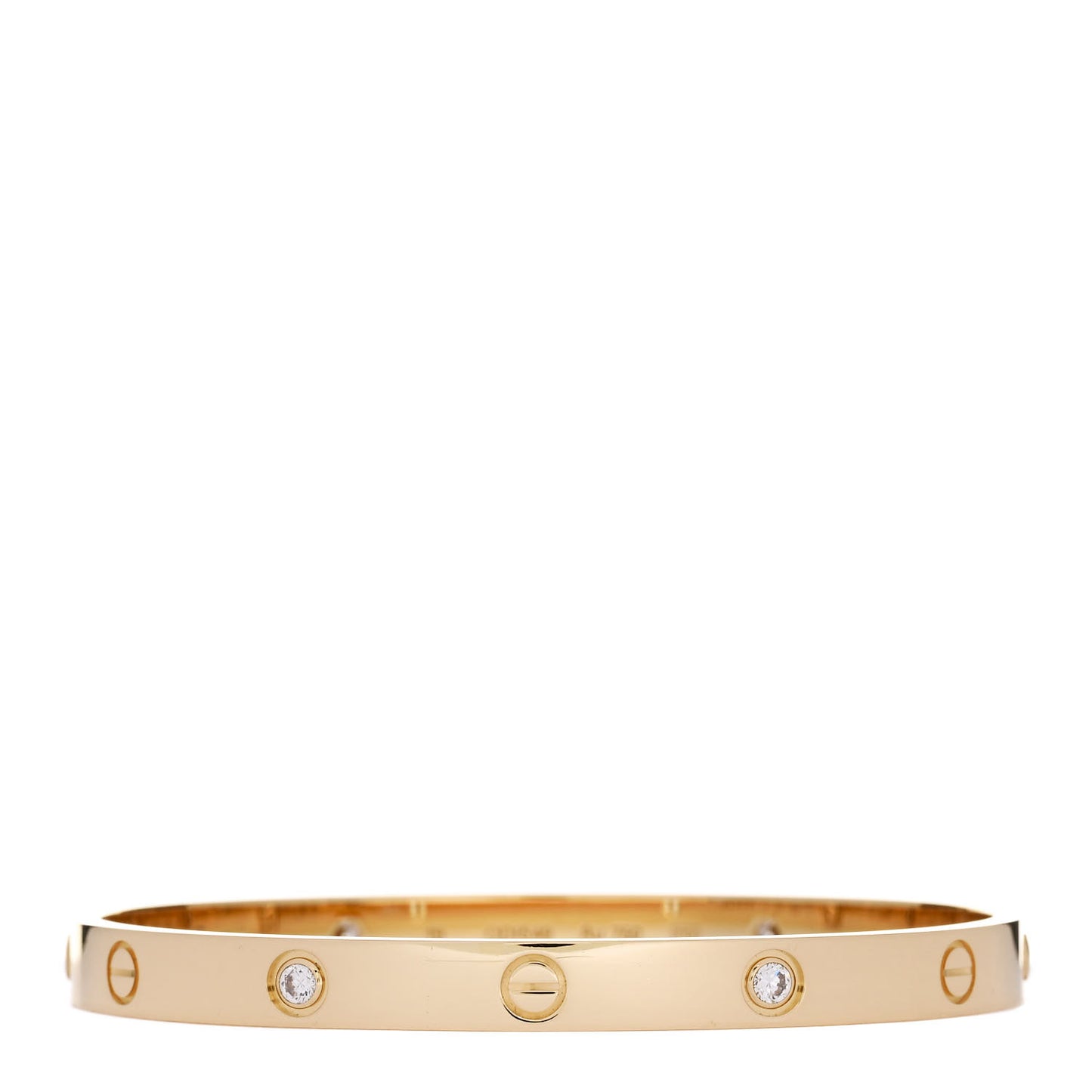 18K Yellow Gold 4 Diamond LOVE Bracelet 19
