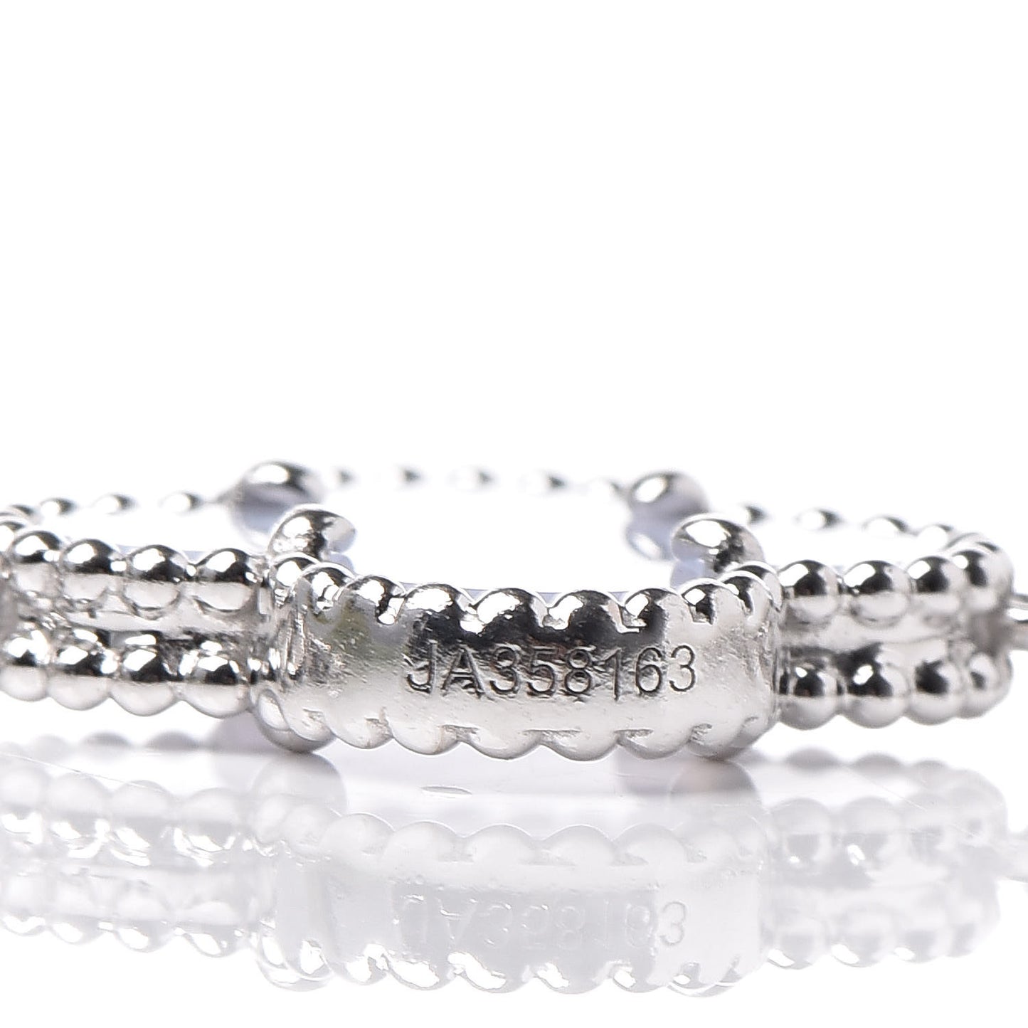 18K White Gold Chalcedony 5 Motifs Vintage Alhambra Bracelet