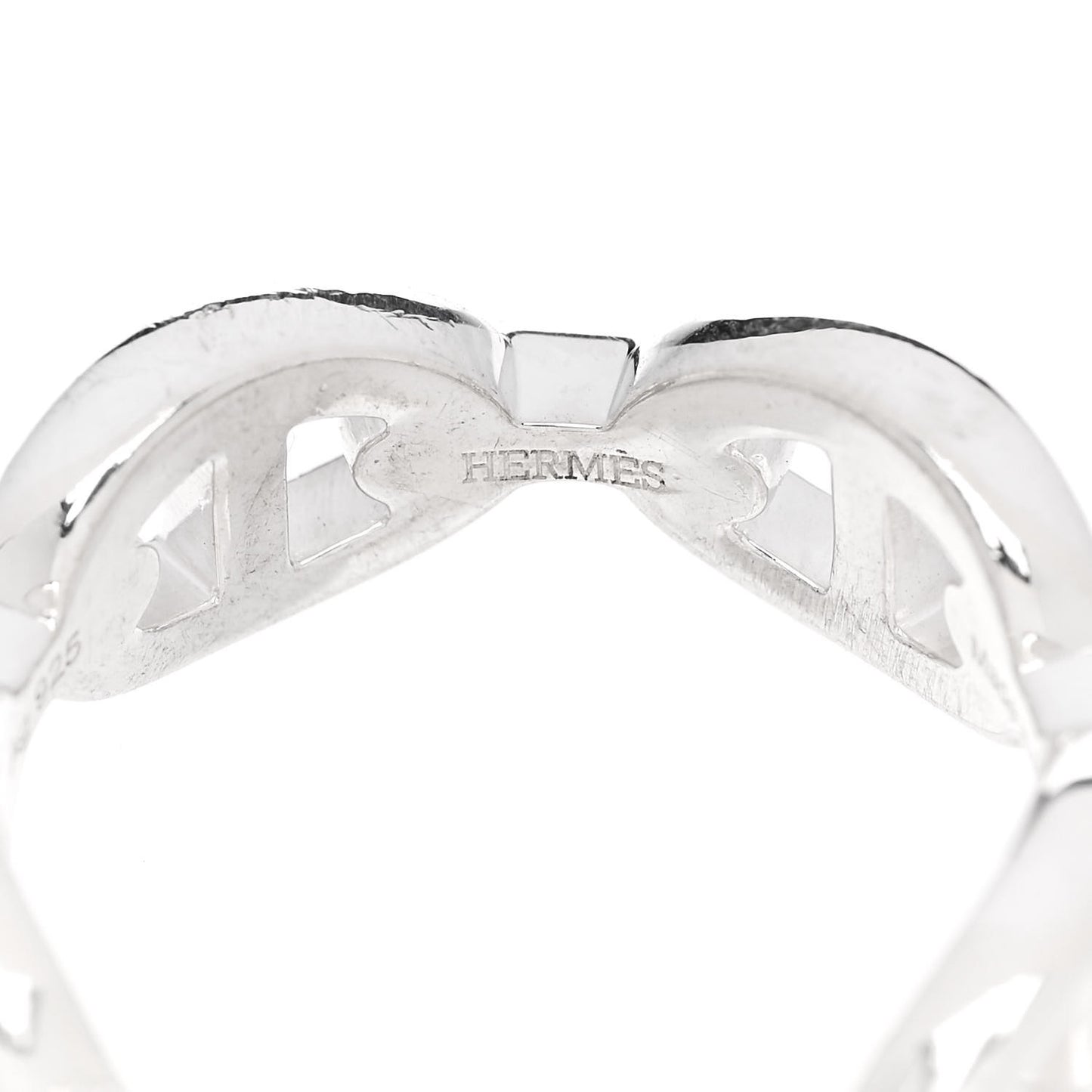 Sterling Silver PM Chaine d'Ancre Enchainee Band Ring 55 7.25