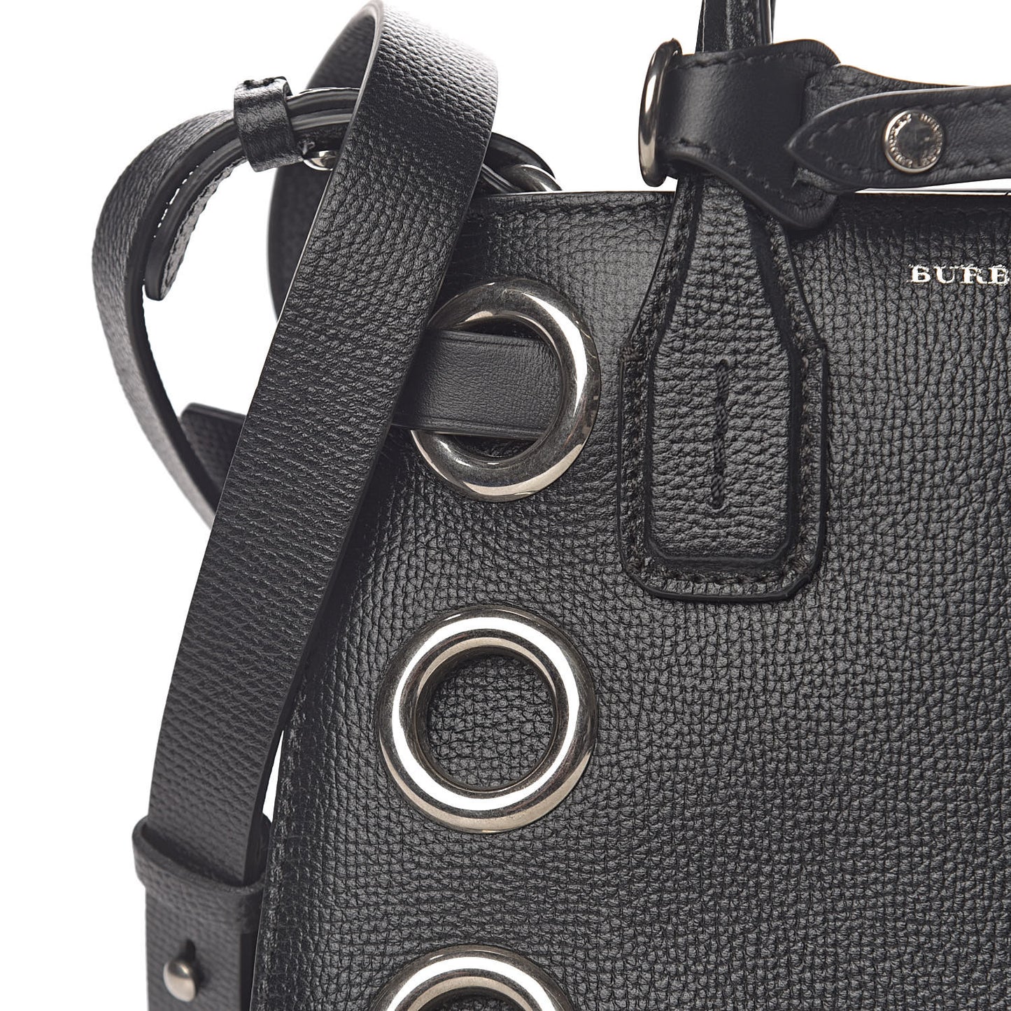 Grainy Calfskin House Check Grommet Baby Banner Tote Black