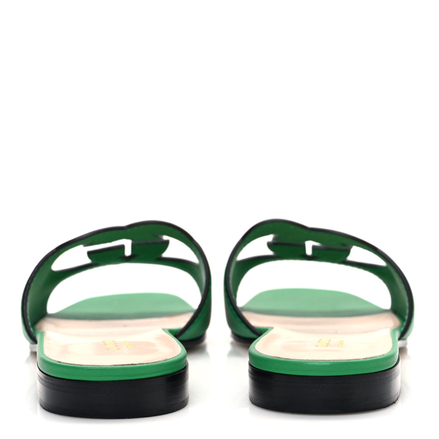 Cosmos Softy Calfskin Interlocking G Cut Out Slide Sandals 39 New Shamarock