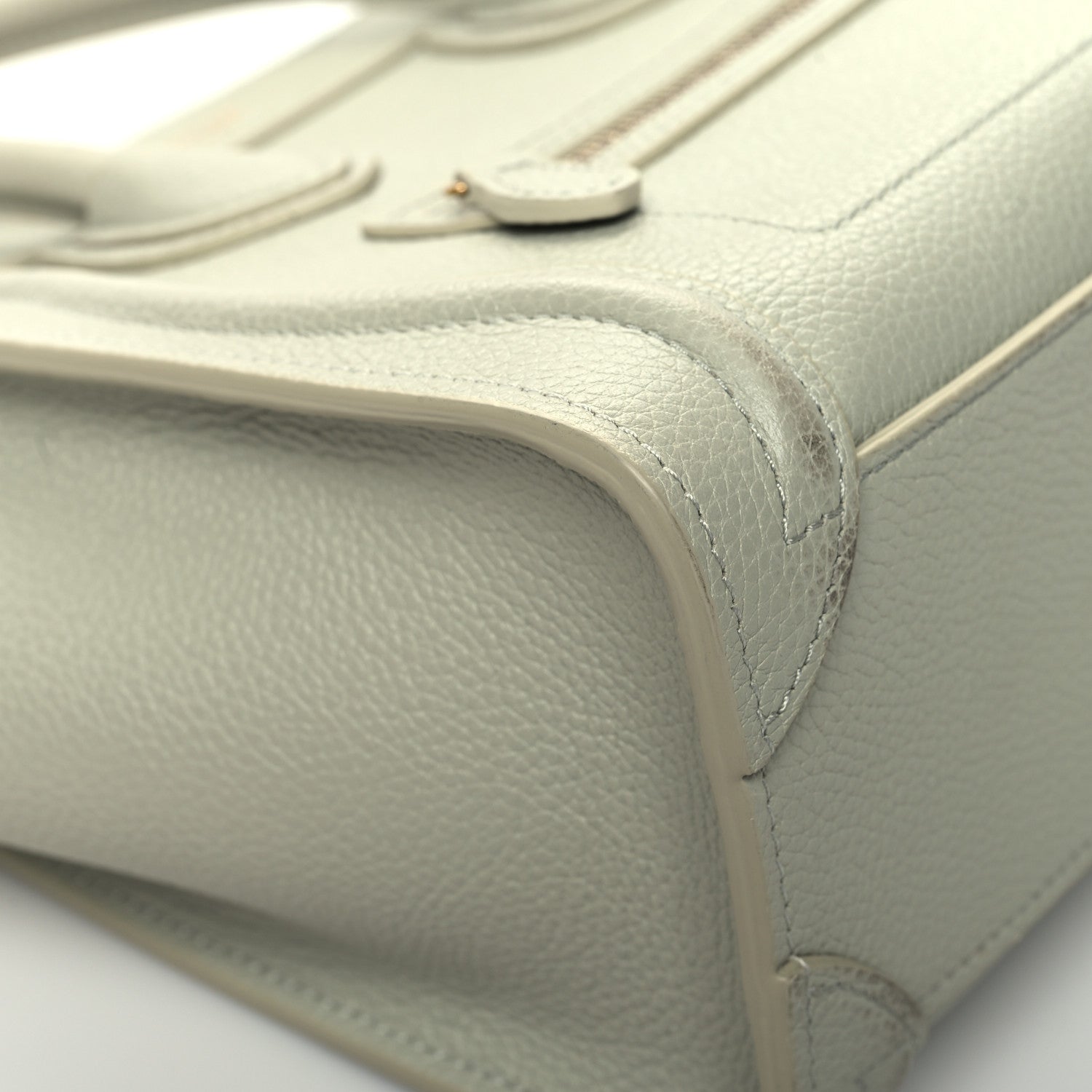 Celine Drummed Calfskin Nano Luggage Vert D'eau 10 of 18