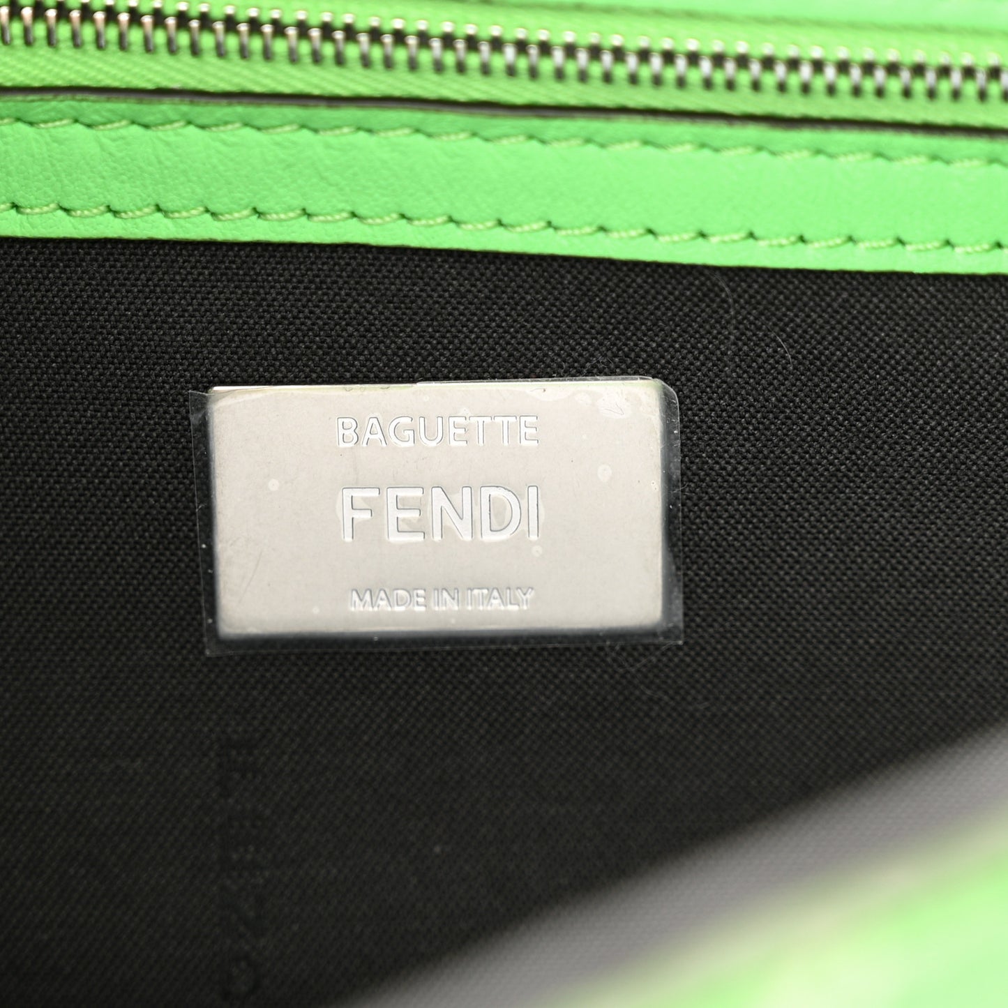 Nappa Stitched FF 1974 Embossed Baguette Edamame