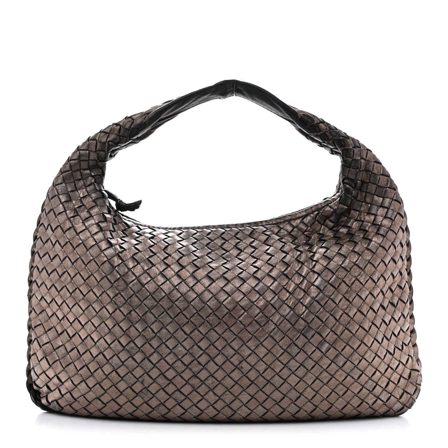 Bottega Veneta Metallic Nappa Intrecciato Medium Veneta Hobo