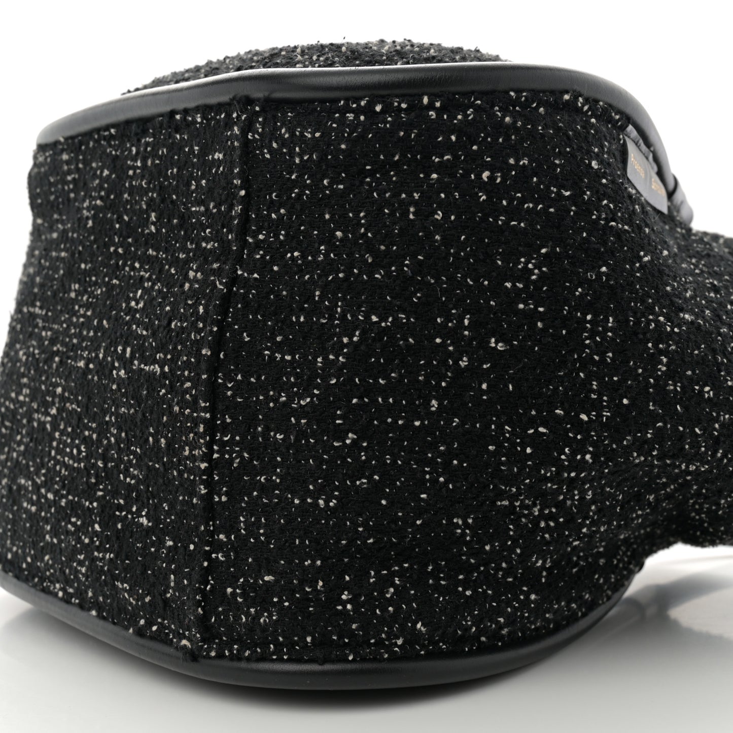 Tweed Large Ruched Tote Black