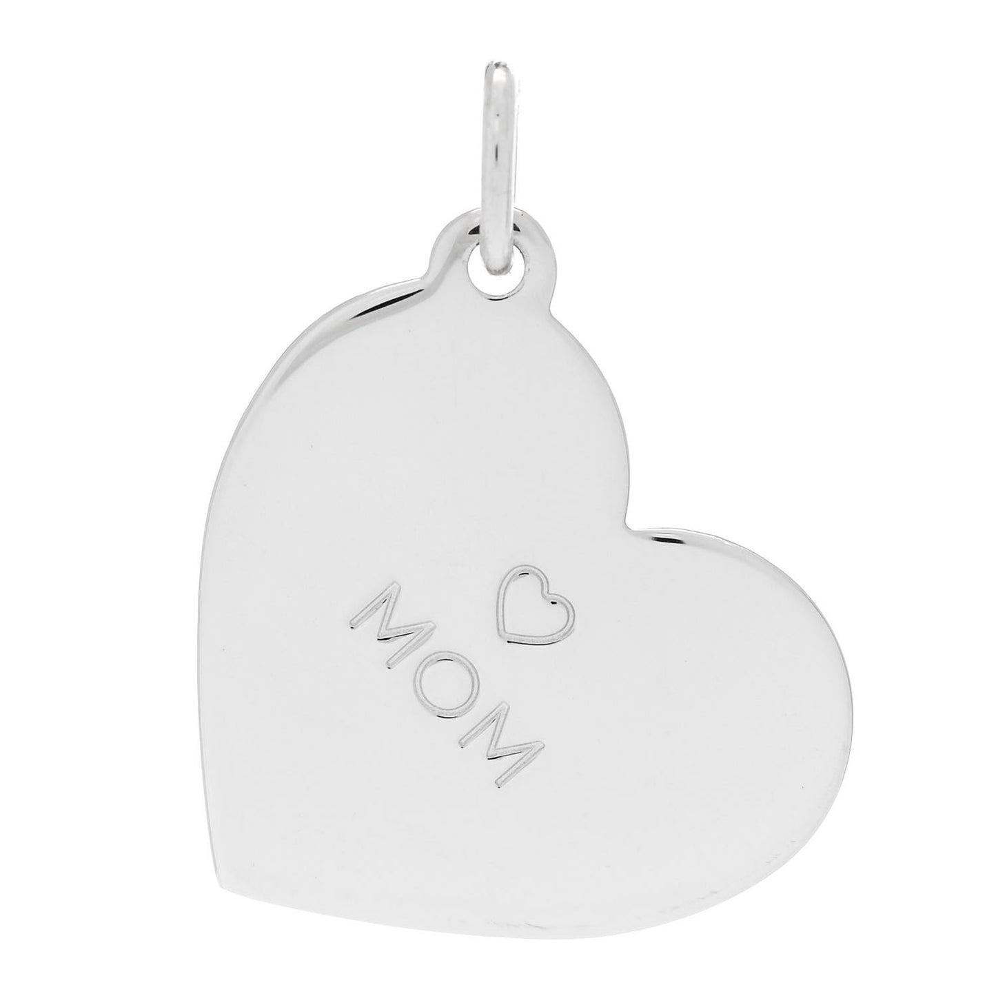Sterling Silver Mom Heart Charm