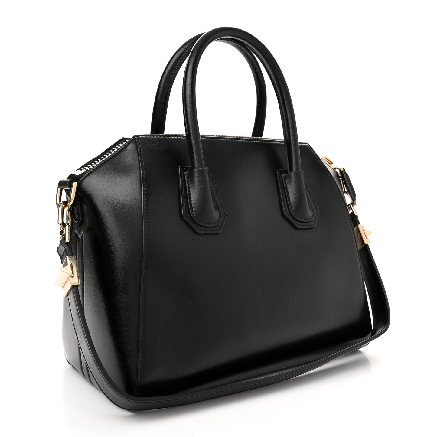 Shiny Lord Calfskin Small Antigona Black