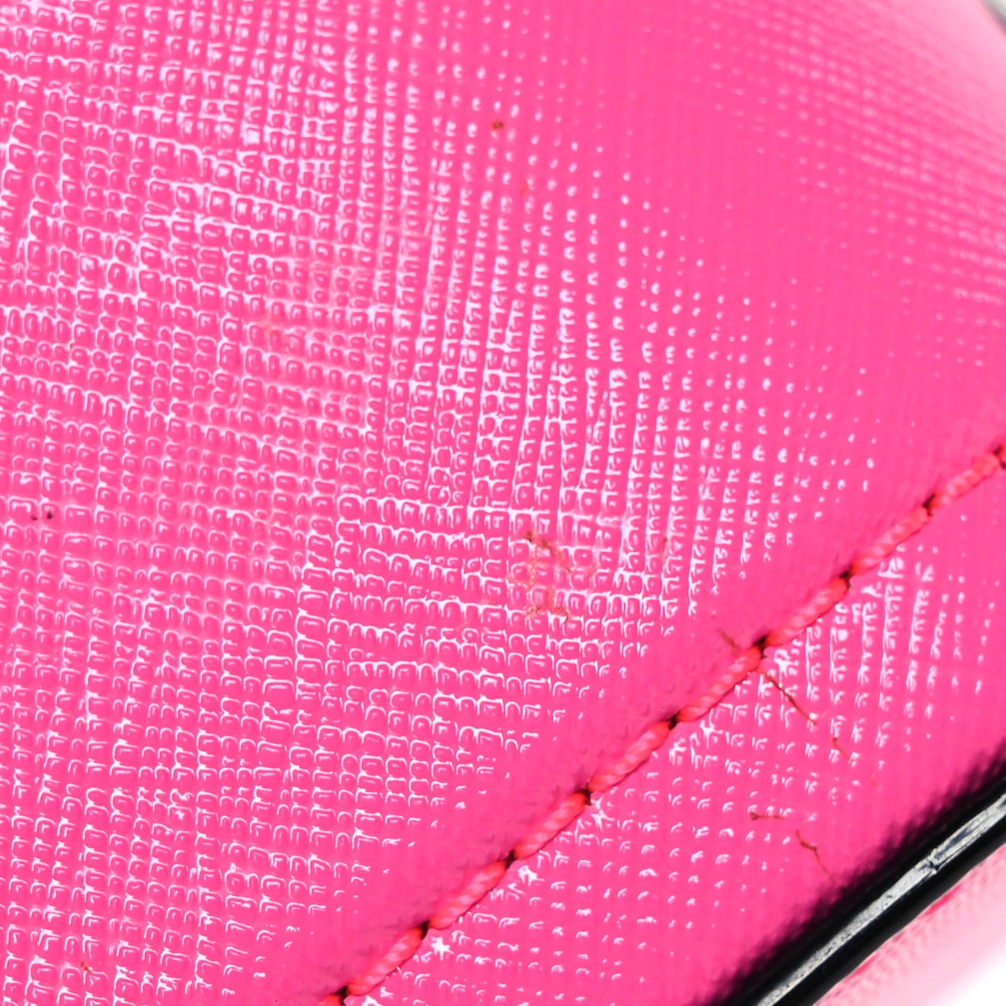 Saffiano Small Snapshot Camera Bag Bright Pink