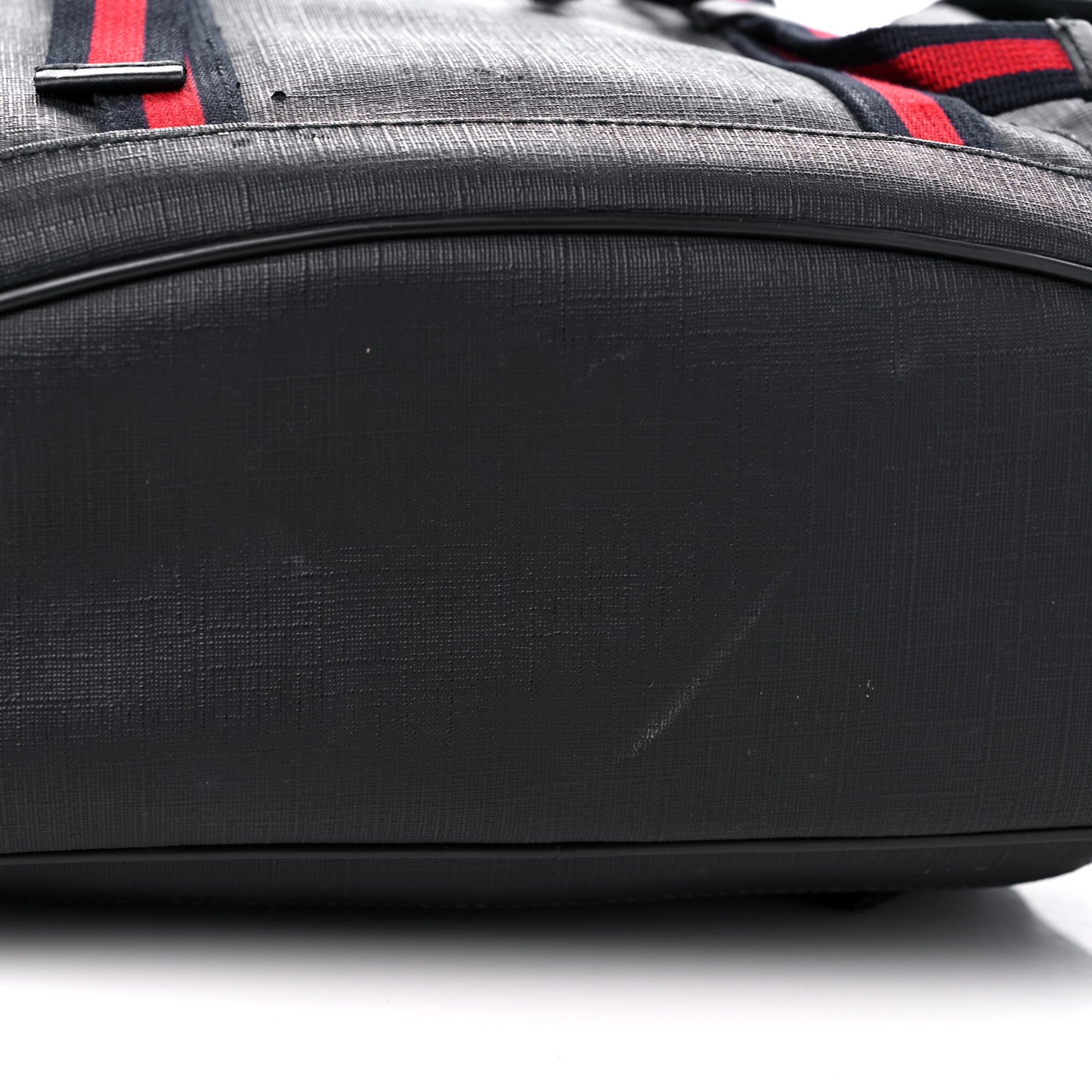 Soft GG Supreme Monogram Calfskin Web Double Buckle Backpack Black