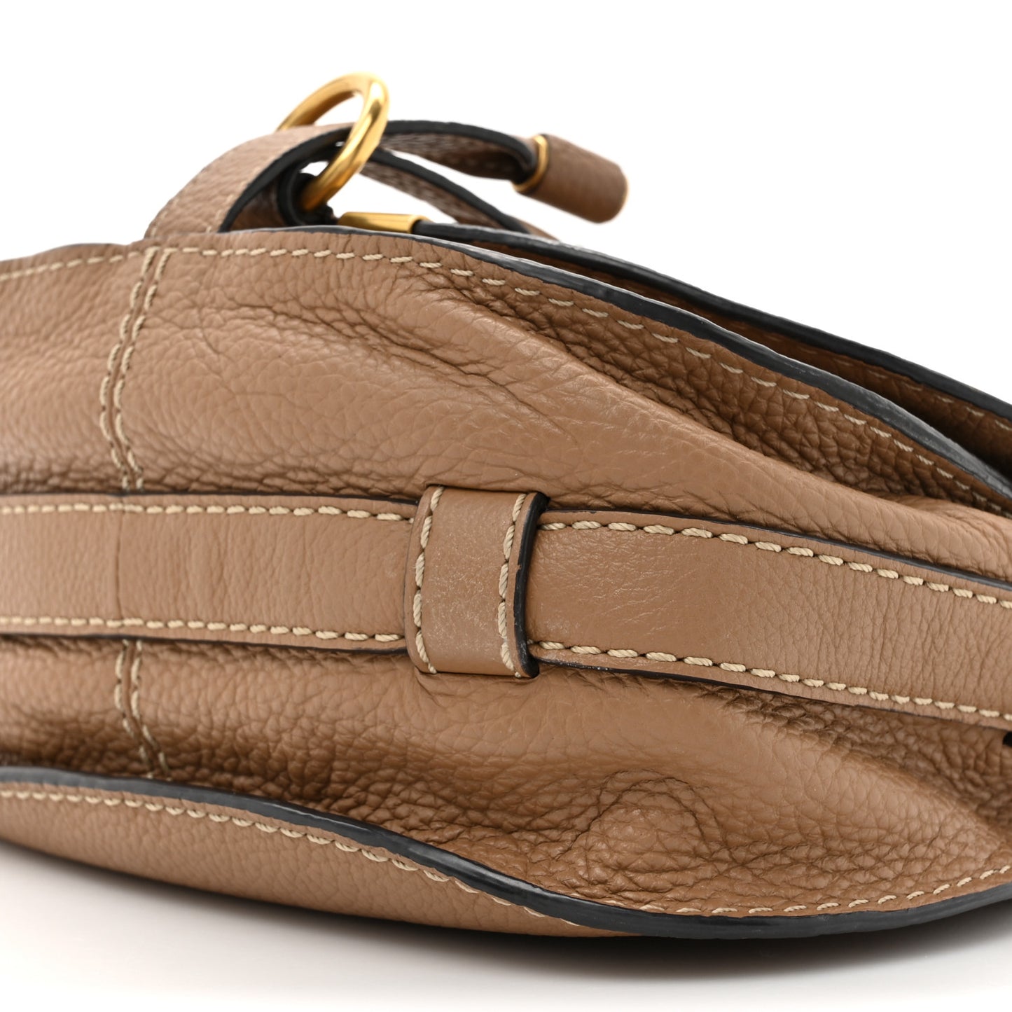 Grained Calfskin Small Marcie Saddle Bag Nut