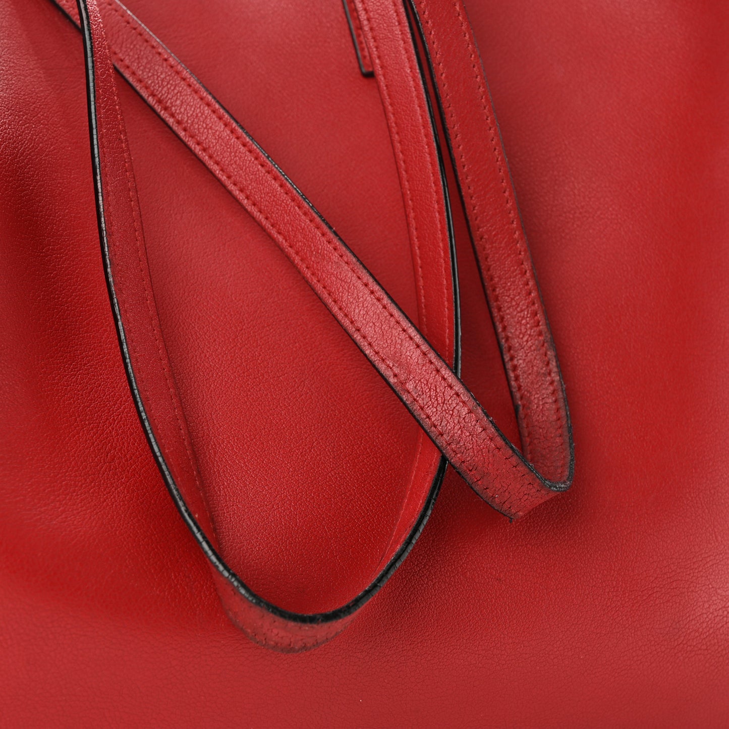 Calfskin Large Shopping Tote Red