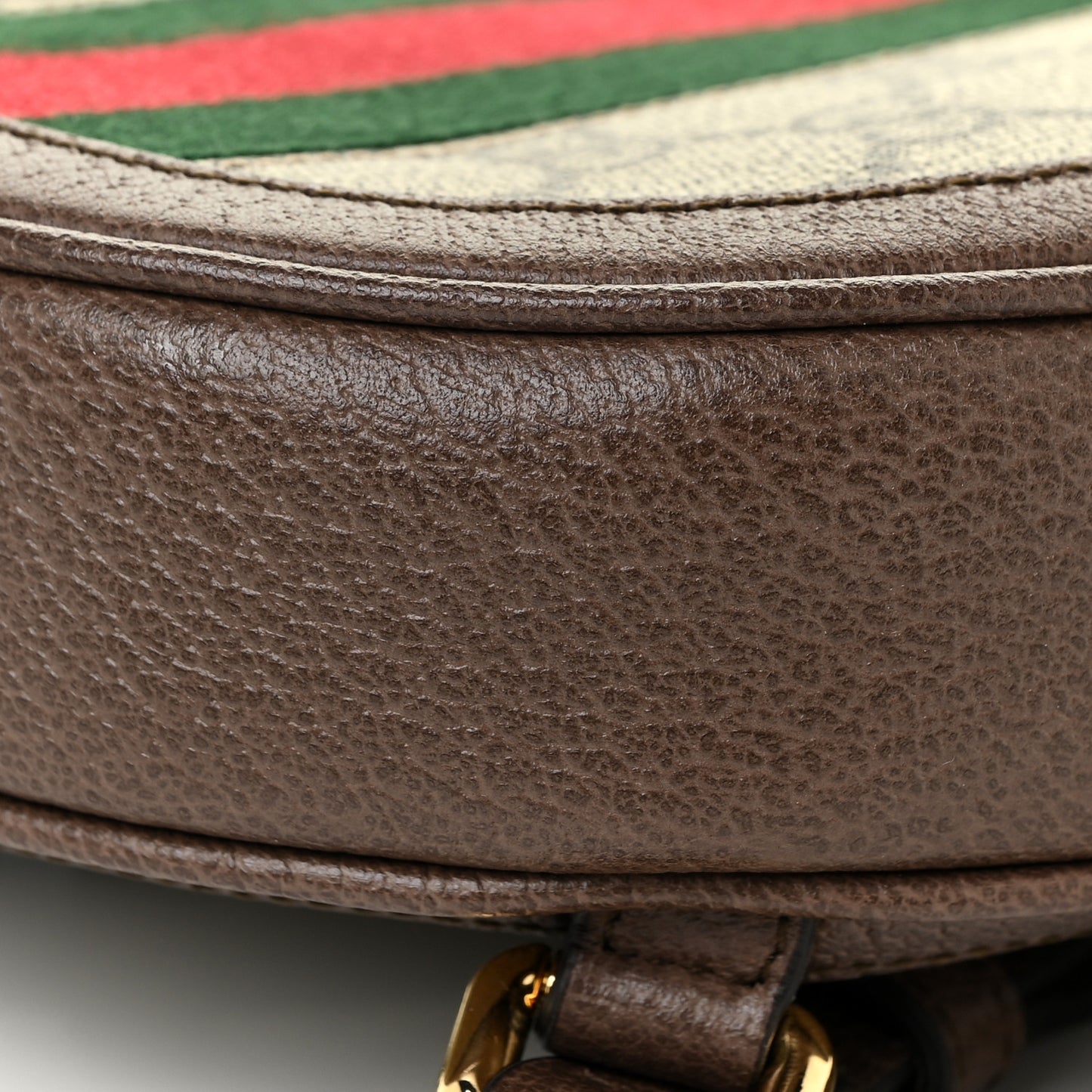 GG Supreme Monogram Web Mini Ophidia Round Backpack Brown