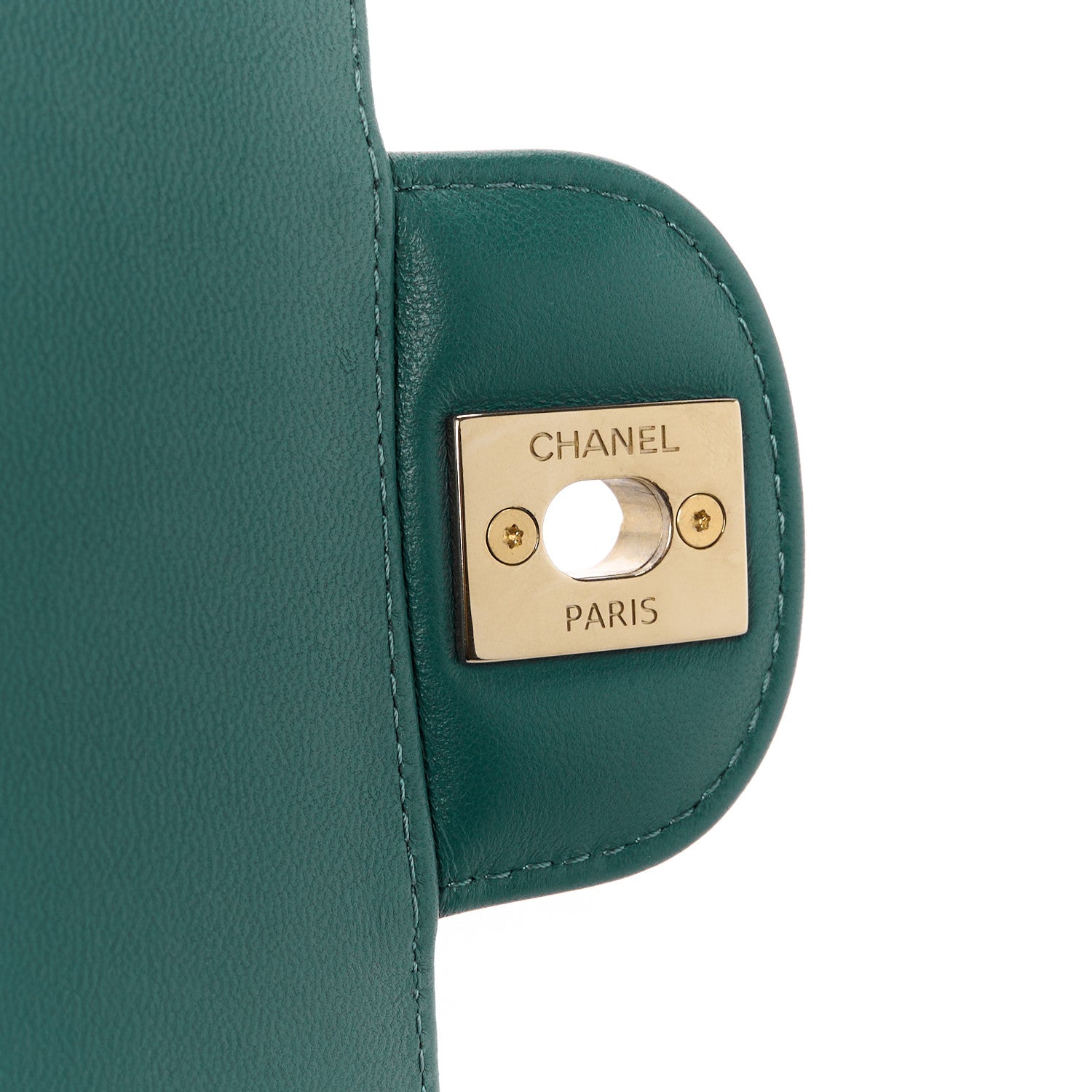 Chanel Shaded Patent Calfskin Quilted Mini Rectangular Flap Green Blue 6 of 13