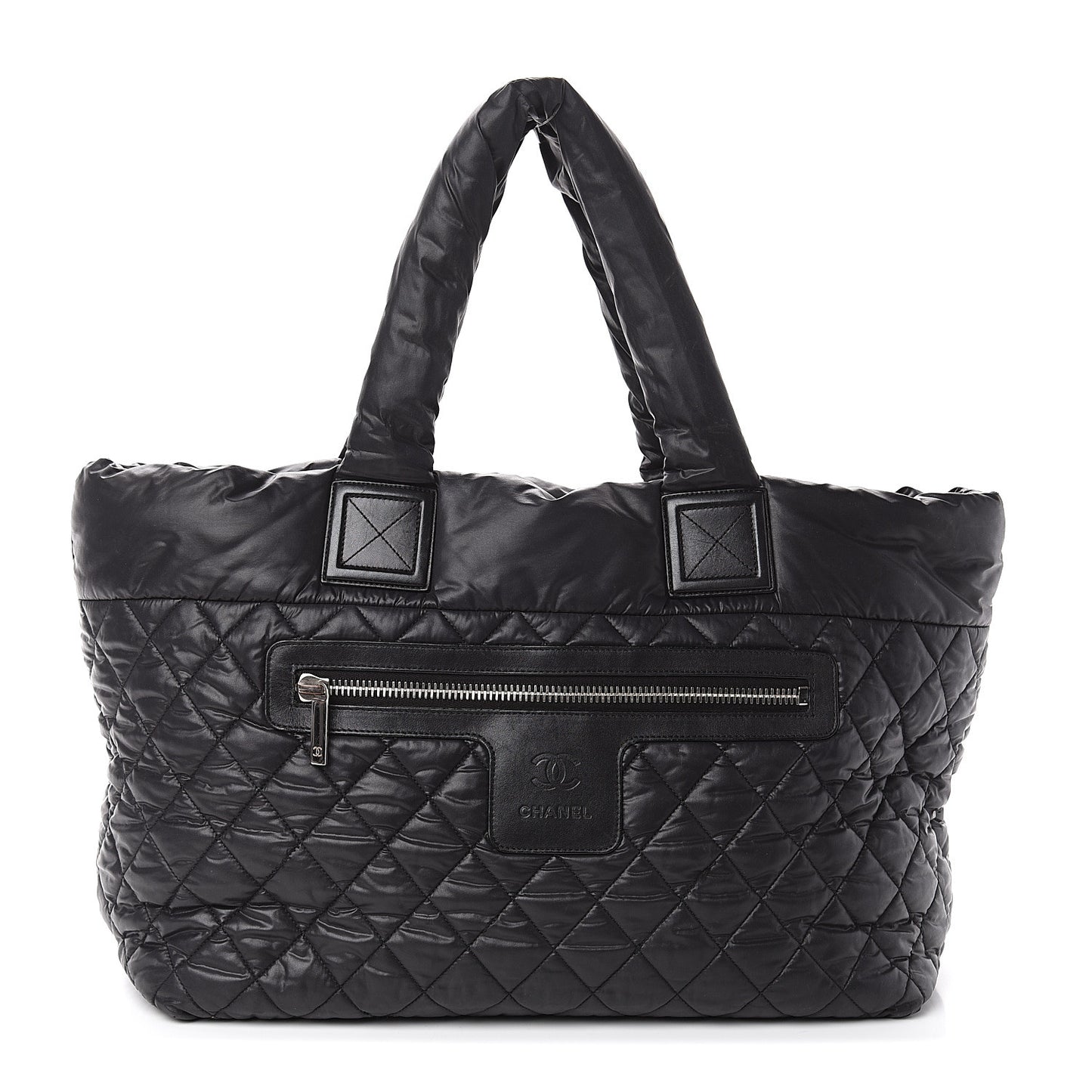 Nylon Quilted Large Coco Cocoon Tote Black