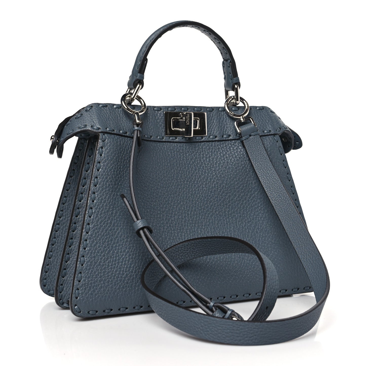 Cuoio Romano Selleria Chamois Small Peekaboo I SEE U Satchel Asfalto