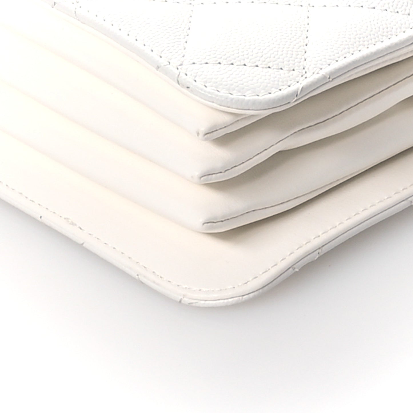 Caviar Quilted Mini Top Handle Flap White
