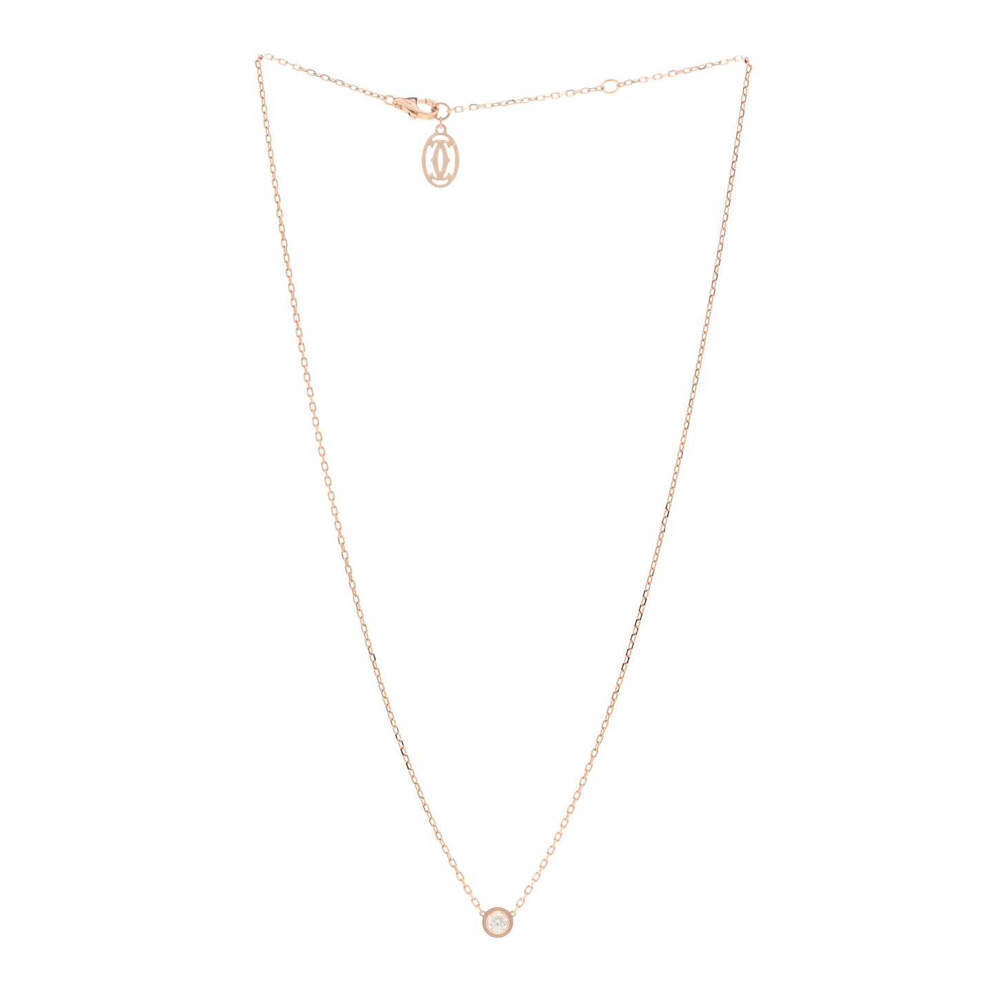 18K Pink Gold Diamond LM D'Amour Pendant Necklace