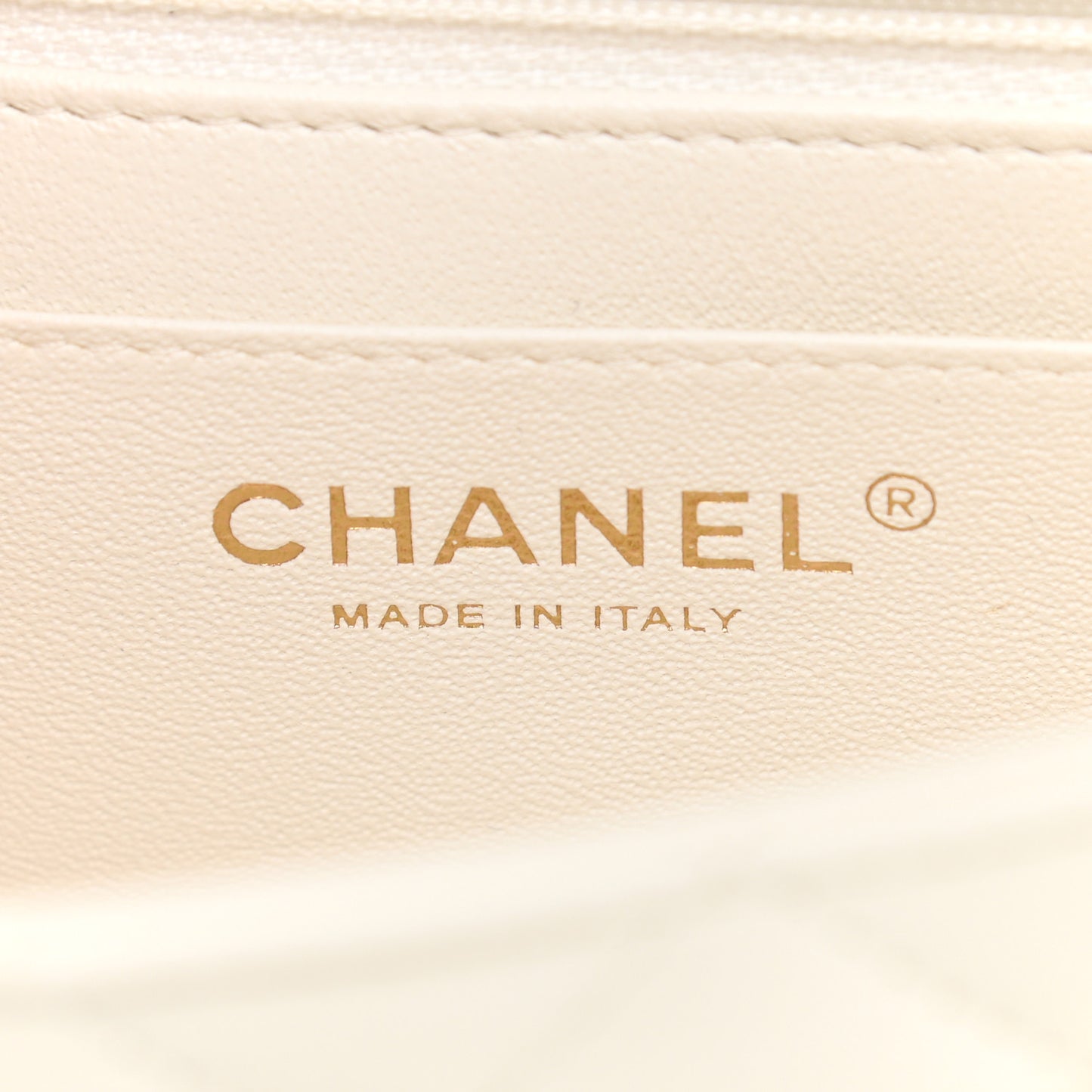 Lambskin Quilted Mini Rectangular Flap White