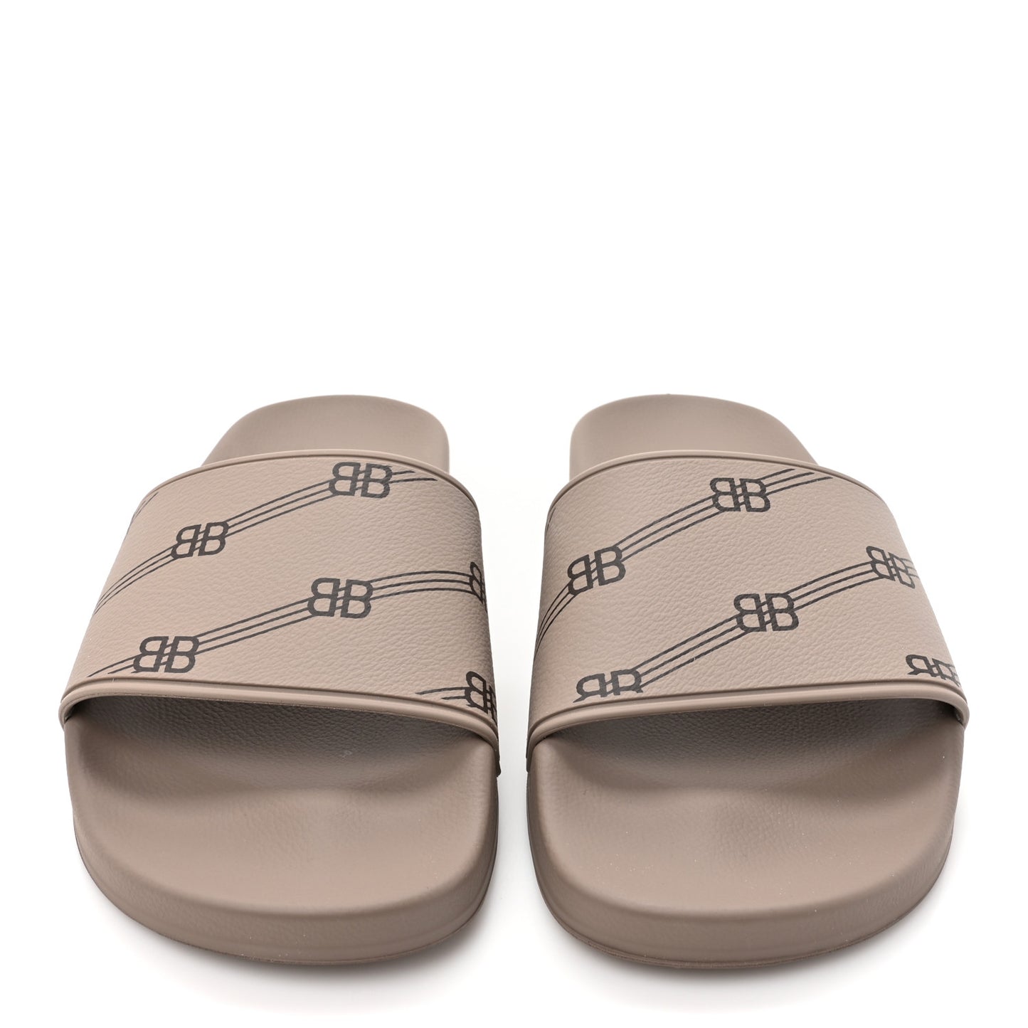 Rubber Allover Logo Pool Slide Sandals 38 Dark Mink