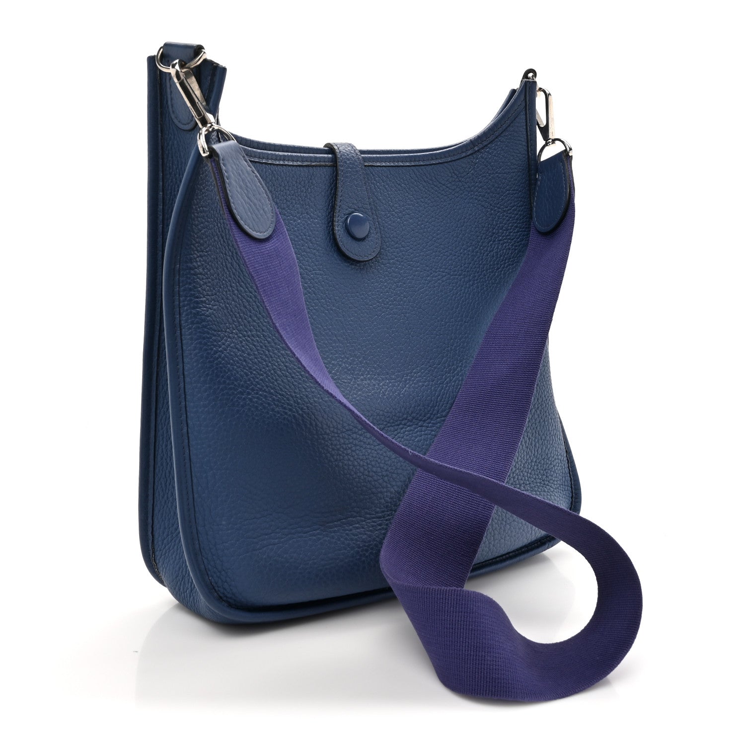 Hermes Taurillon Clemence Evelyne PM Bleu Brighton 3 of 17