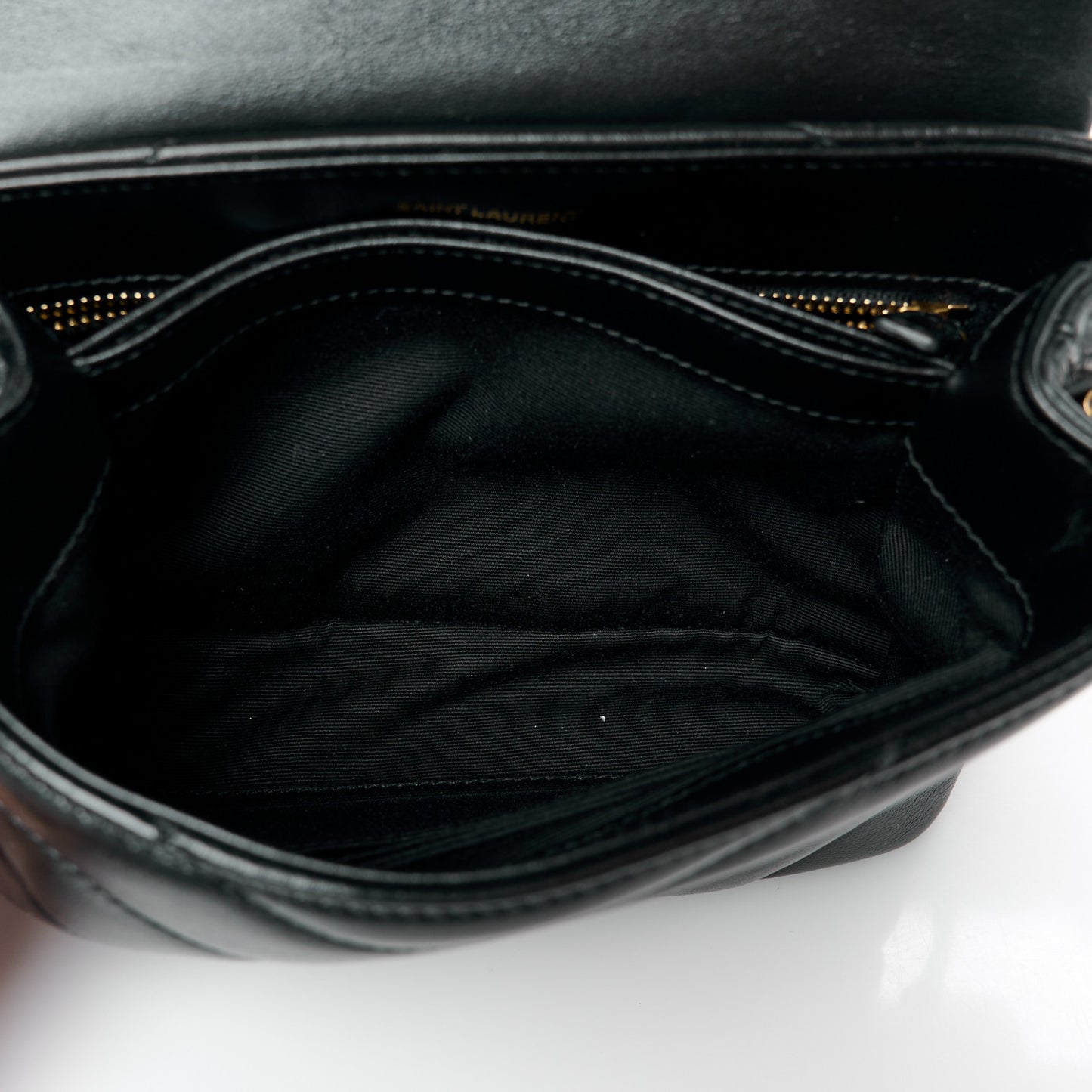 Calfskin Y Quilted Monogram Toy Loulou Crossbody Bag Black