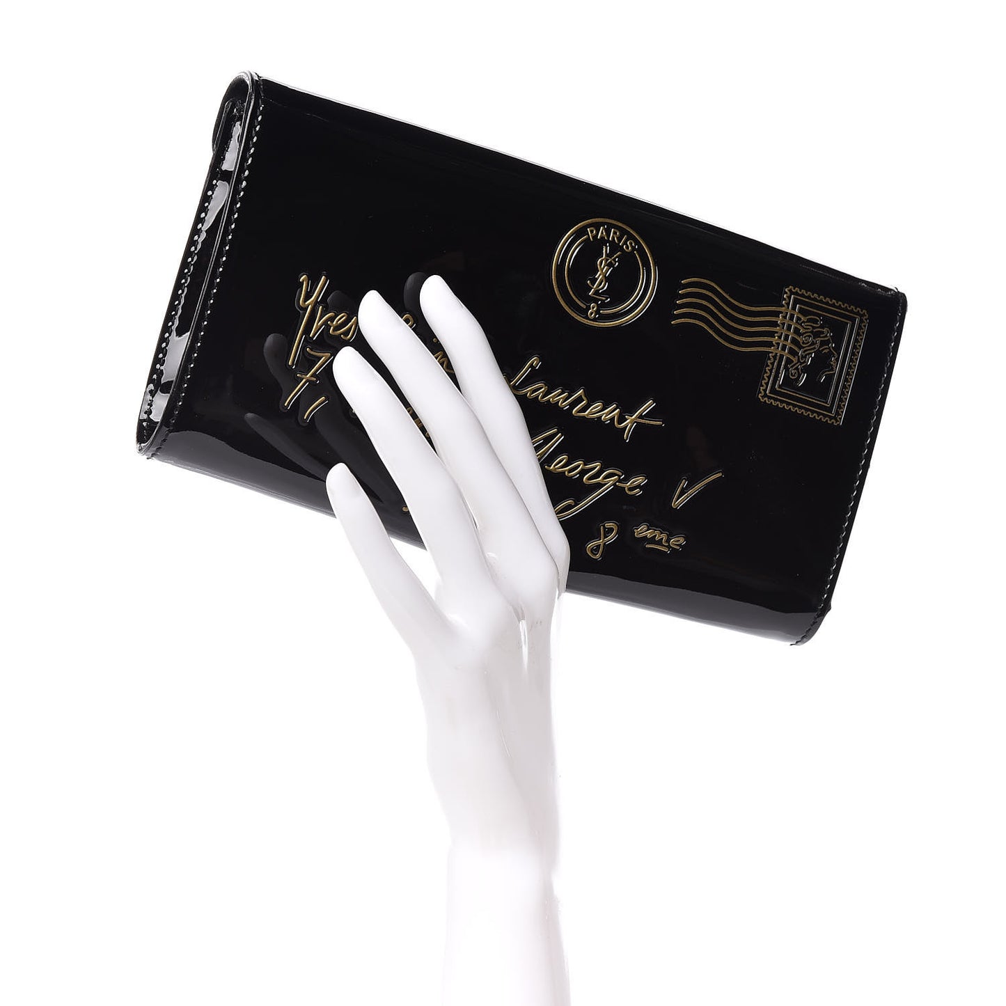 Patent Y-Mail Clutch Black