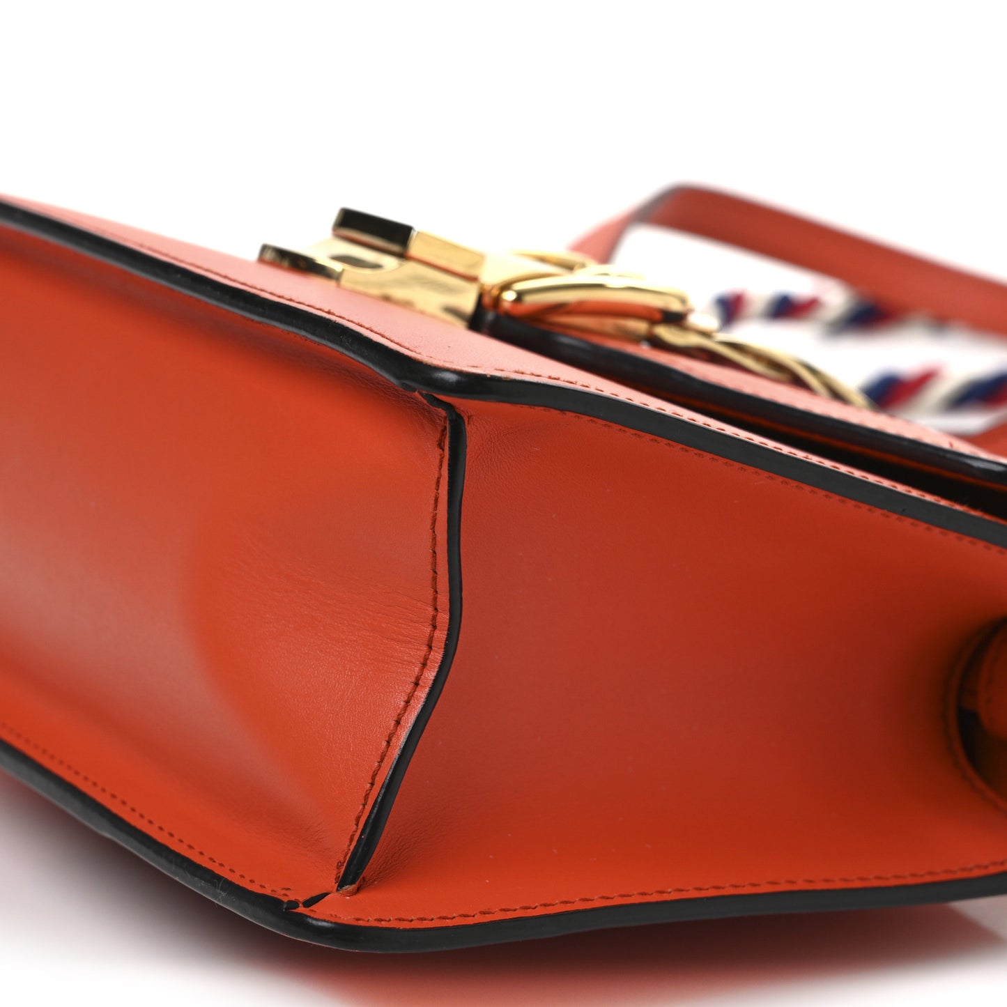 Vitello Fontanella Web Mini Sylvie Top Handle Bag Orange