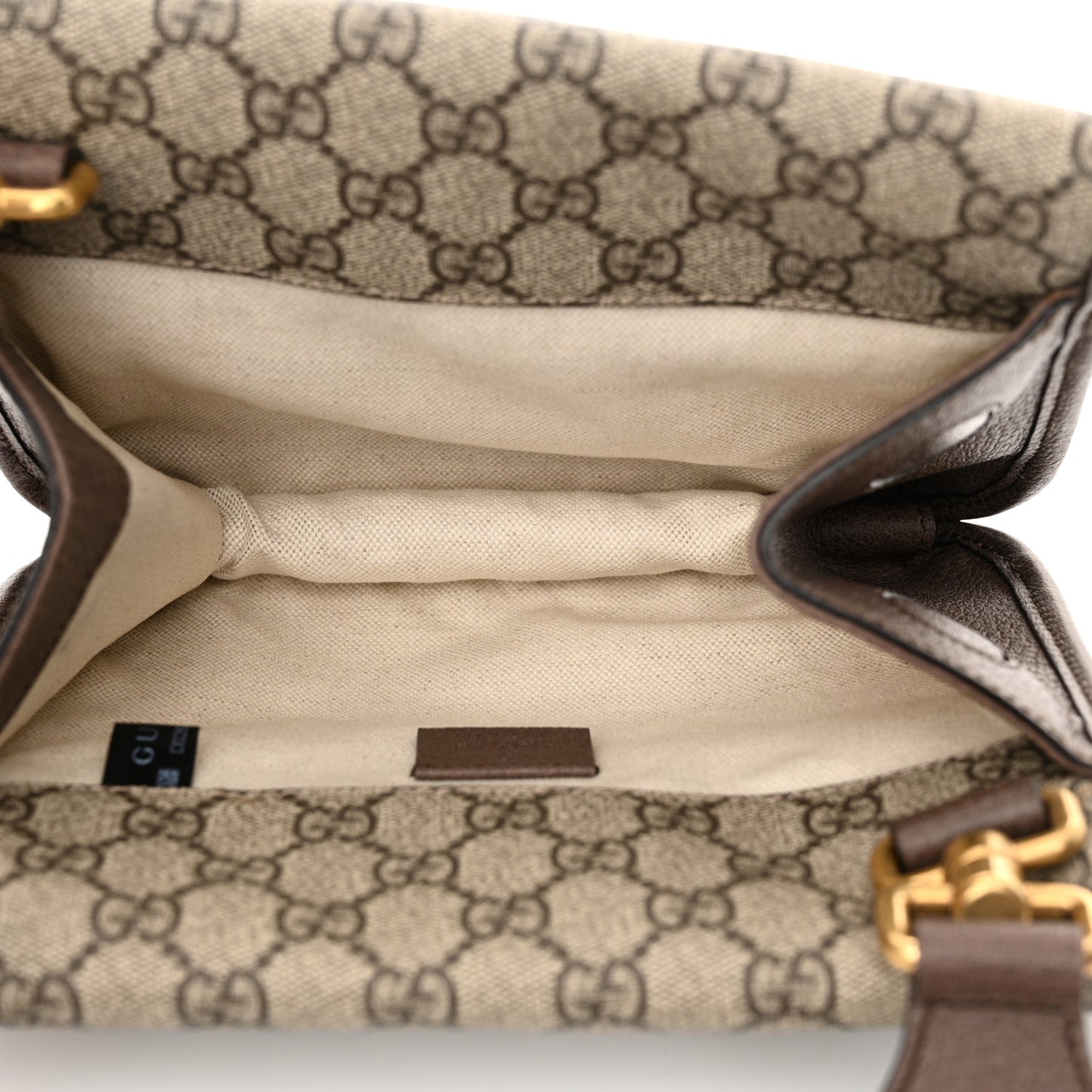 GG Supreme Monogram Web Small Neo Vintage Double Flap Messenger Bag Brown