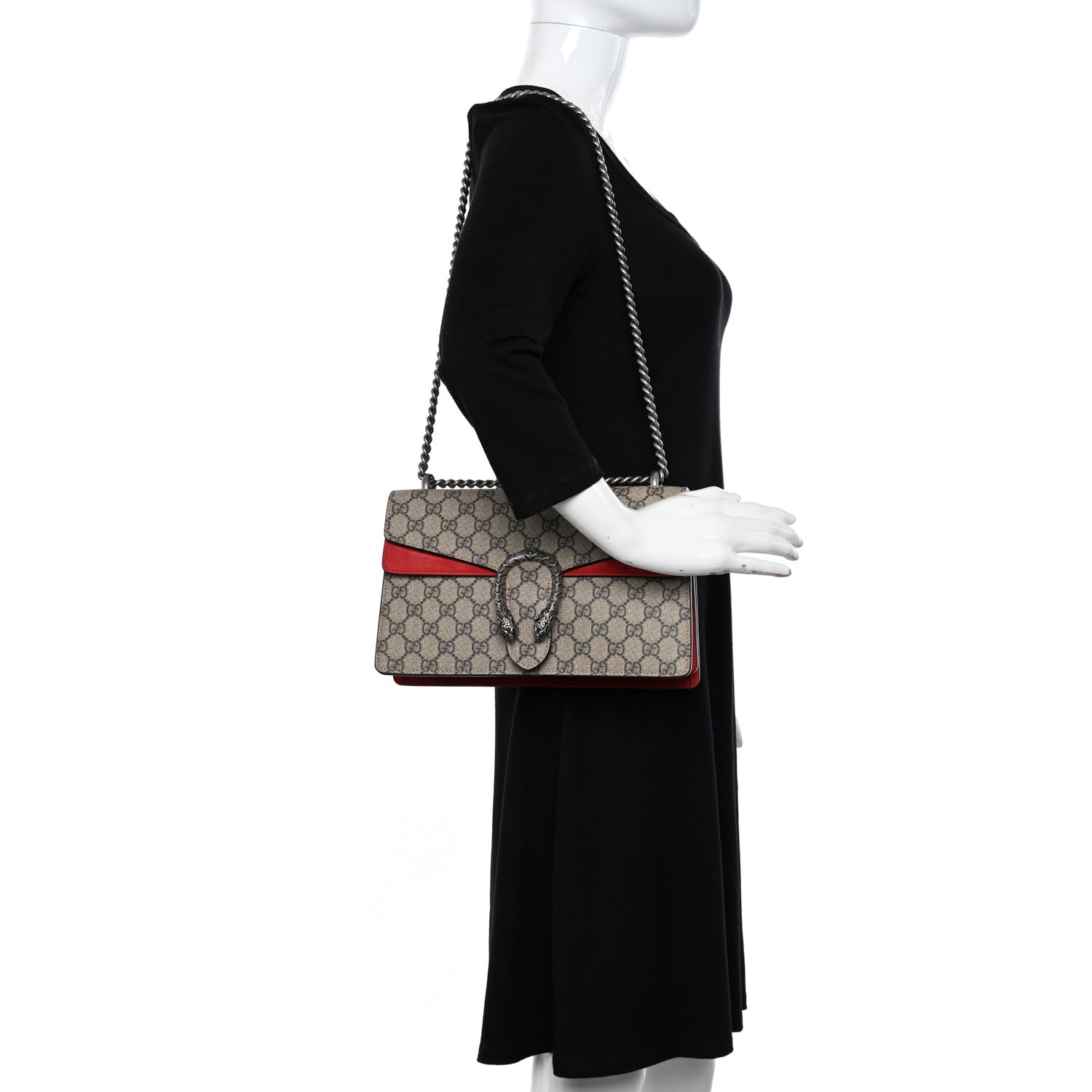 Gucci GG Supreme Monogram Small Dionysus Shoulder Bag Red 2 of 10